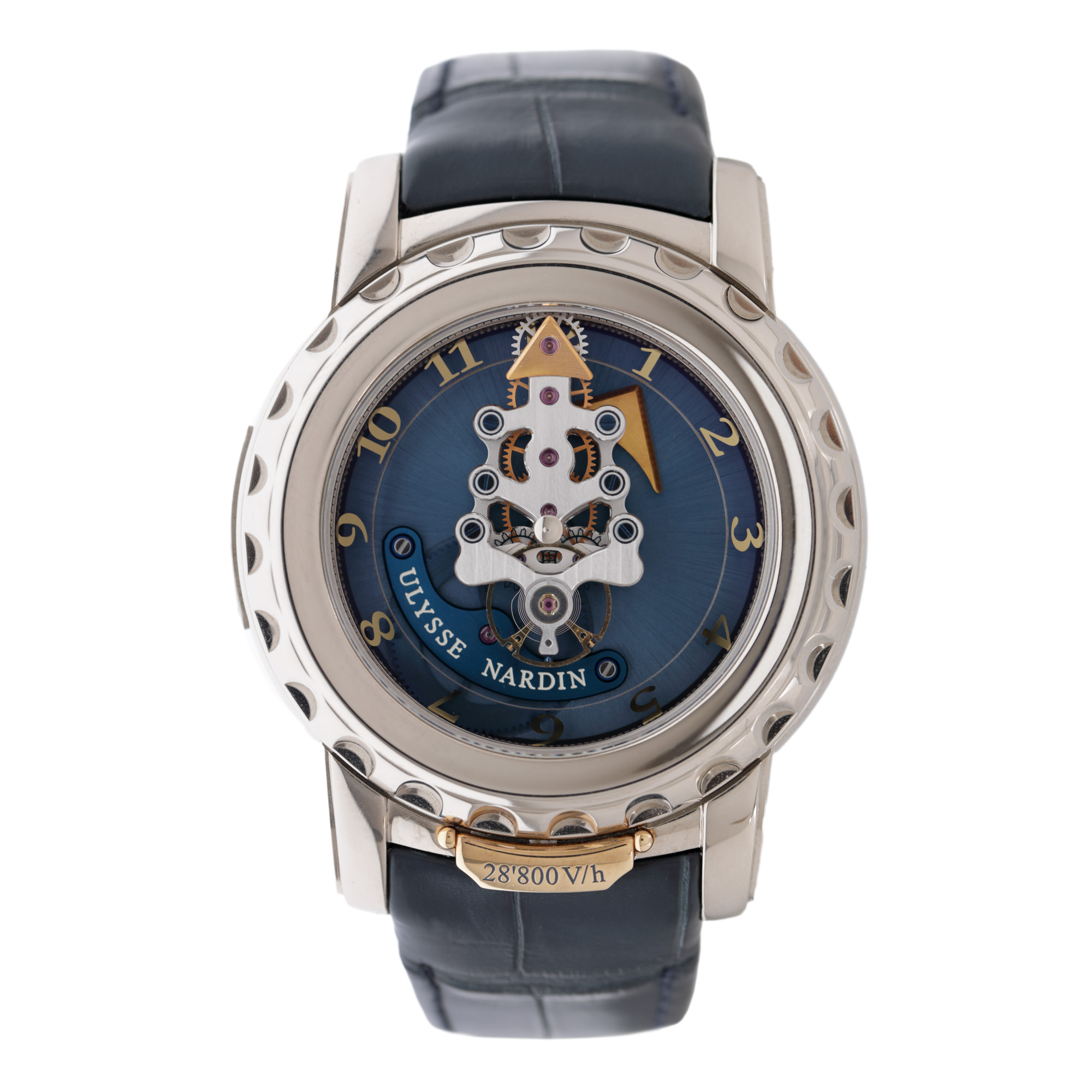 Ulysse Nardin Freak wristwatch, tourbillon, unworn, white gold, men's, original box, user manual, guarantee card and certificate, documents of provenance, agenda and watches catalogue