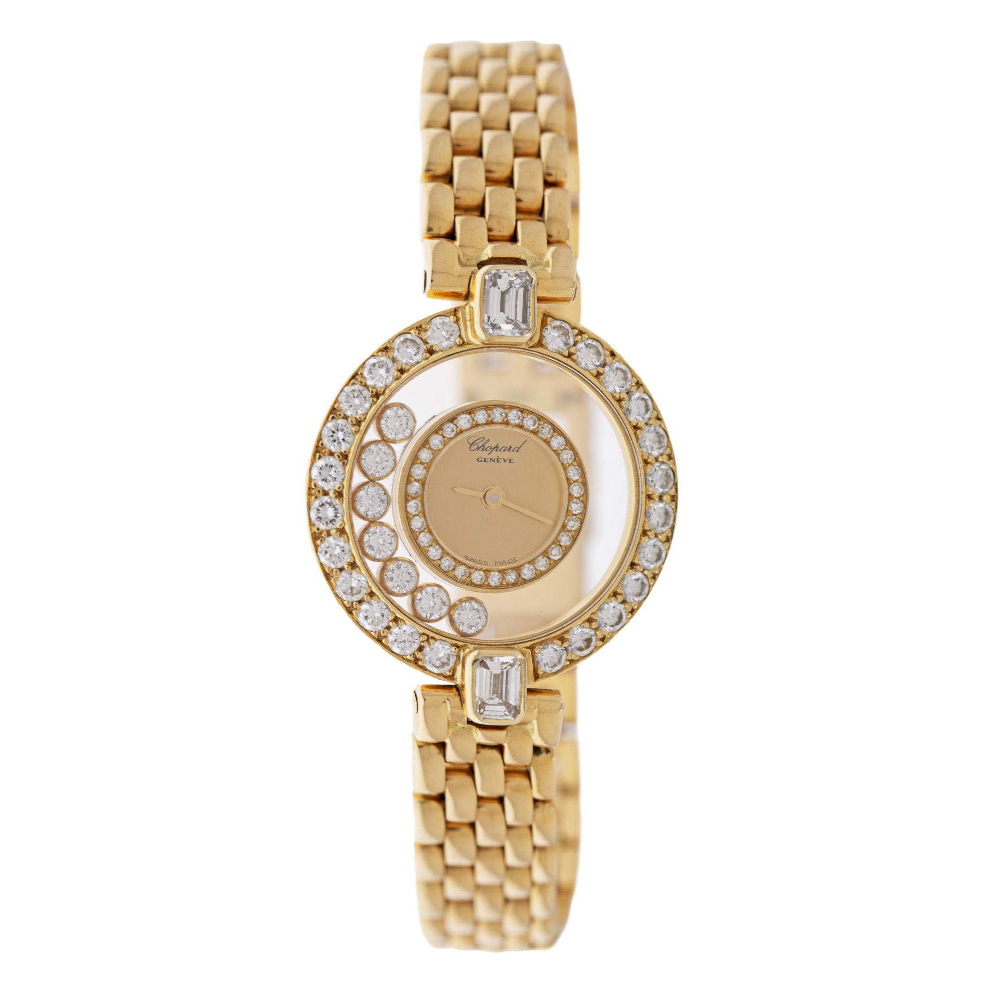 Ceas Chopard Happy Diamonds, din aur, de mână, de damă, însoțit de certificat gemologic