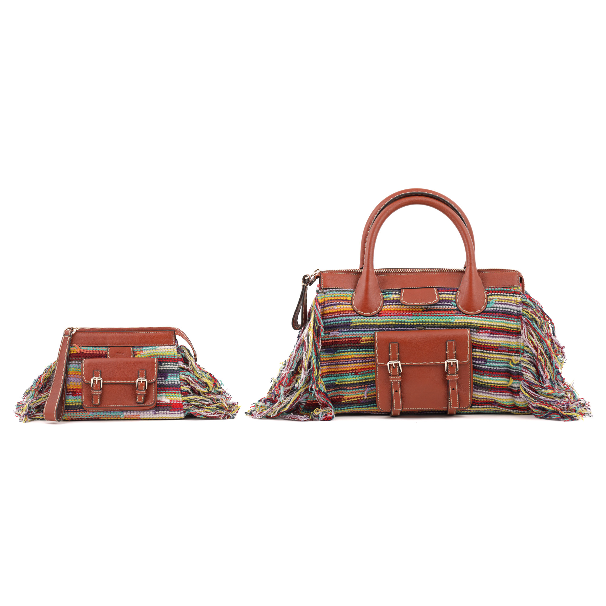 Lot format din geantă și pouch Chloé, model Edith Day Medium, design Gabriela Hearst, din colecția toamnă/iarnă 2021