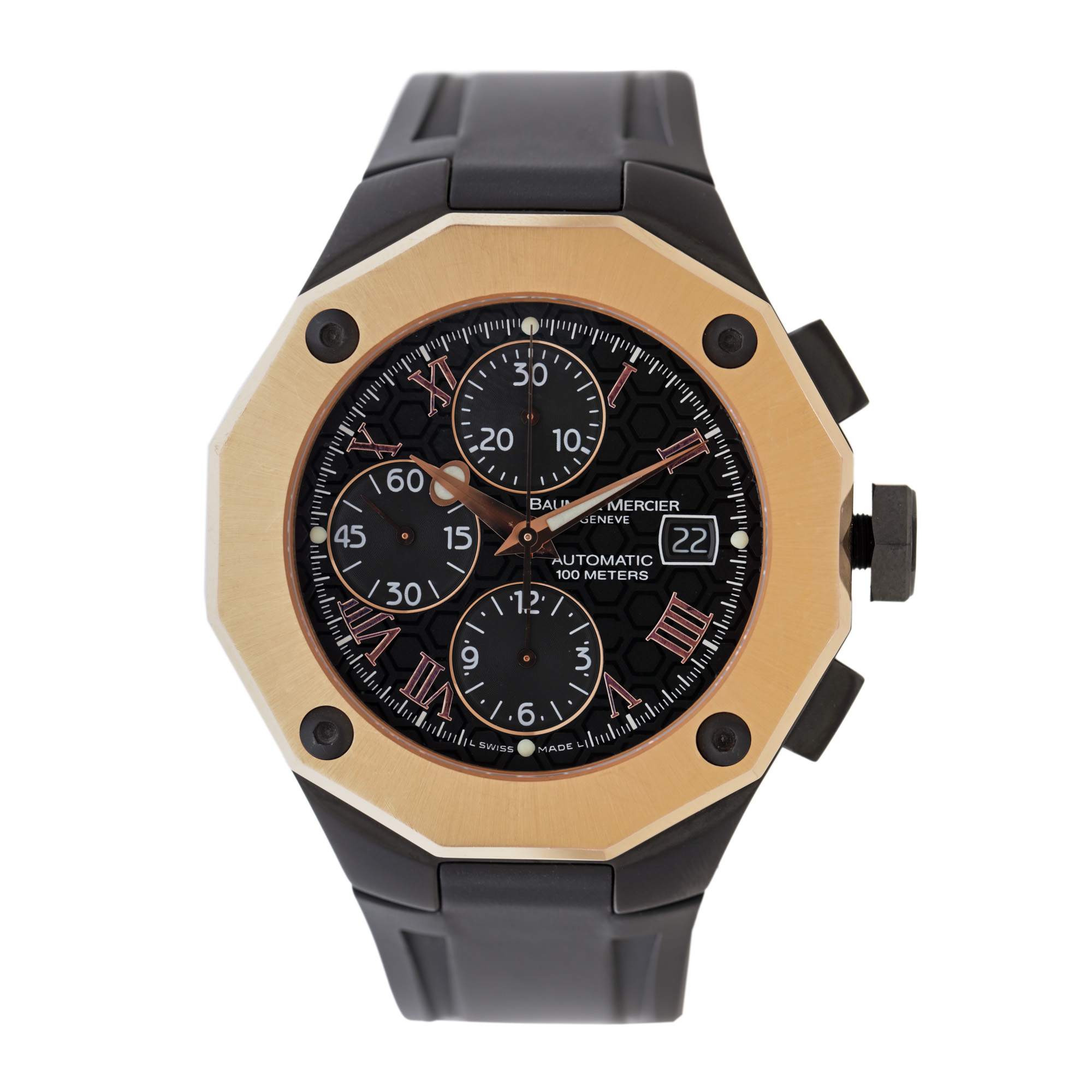 Ceas Baume & Mercier Riviera Gold din aur și oțel, de mână, bărbătesc