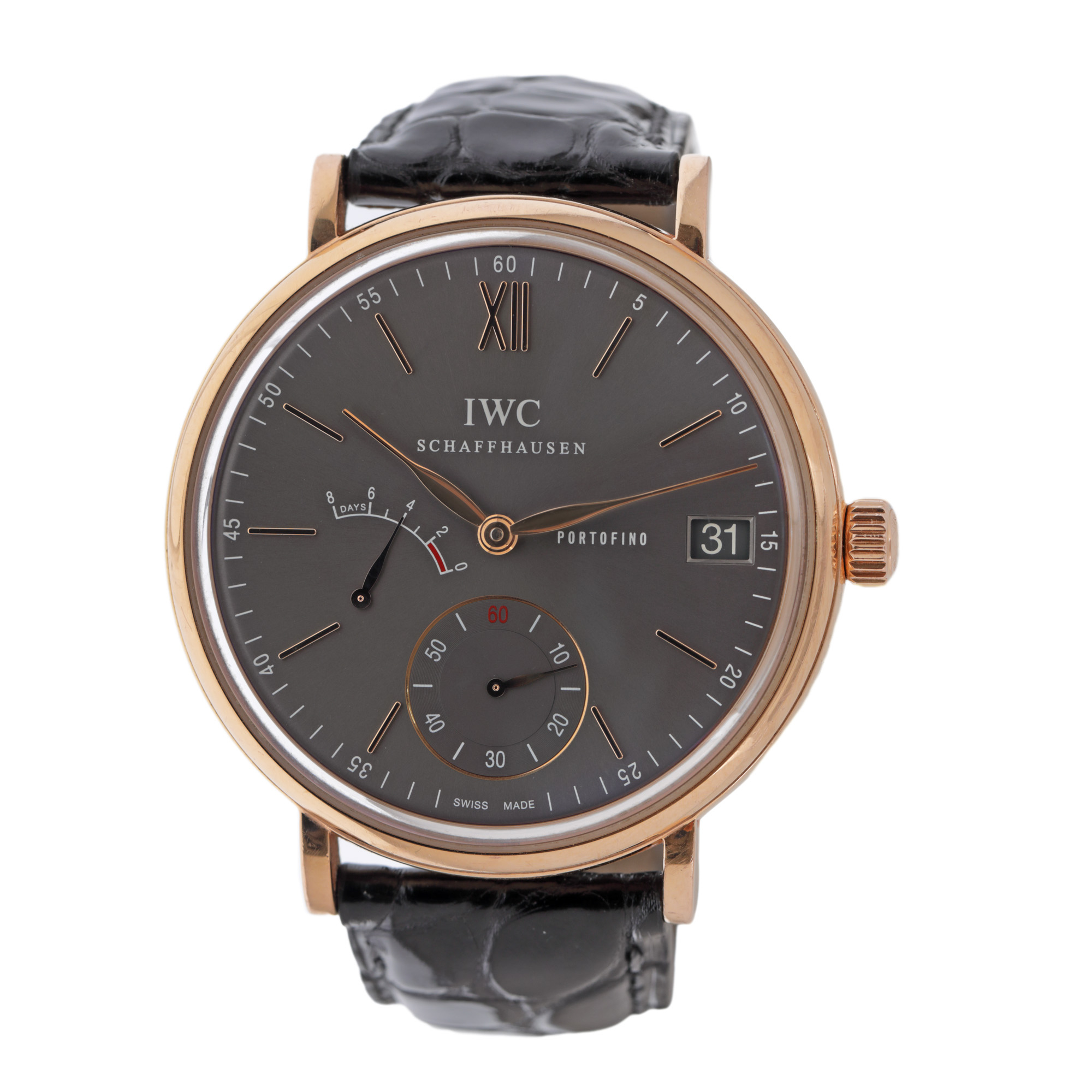 Ceas Iwc Portofino, din aur roz, de mână, bărbătesc