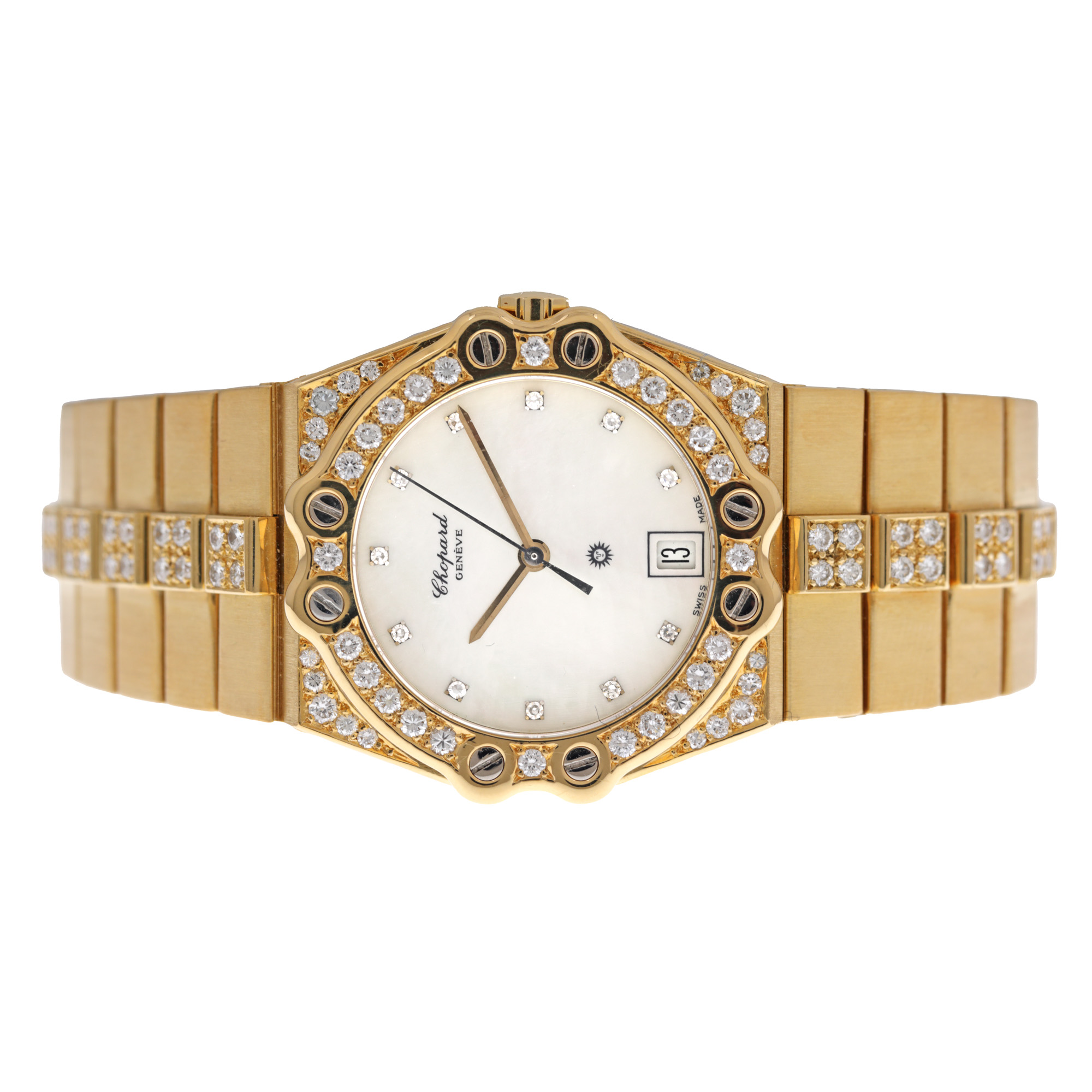 Ceas Chopard St. Moritz, din aur, cu diamante, de mână, de damă