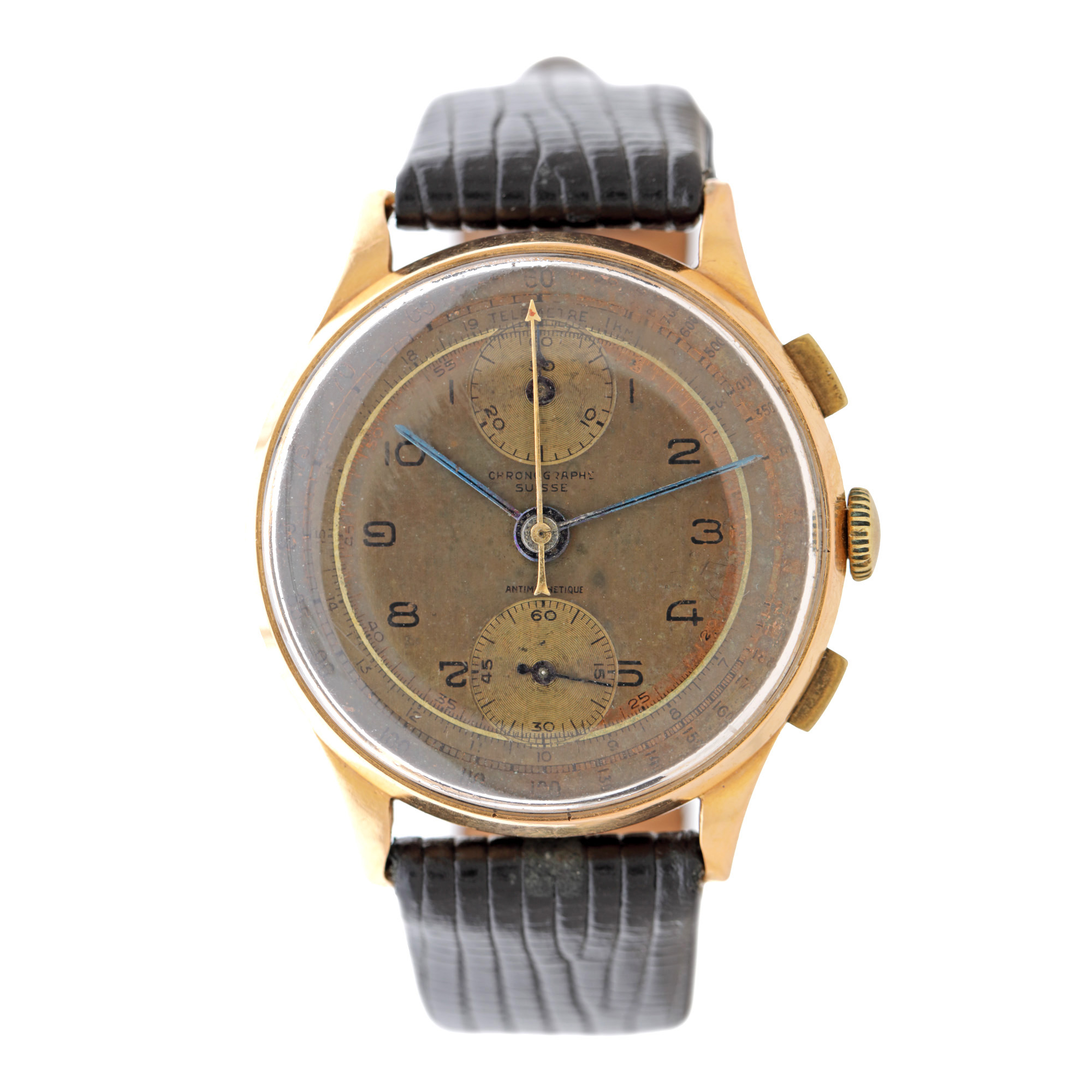 Chronographe Suisse & Cie wristwatch, rose gold, men's