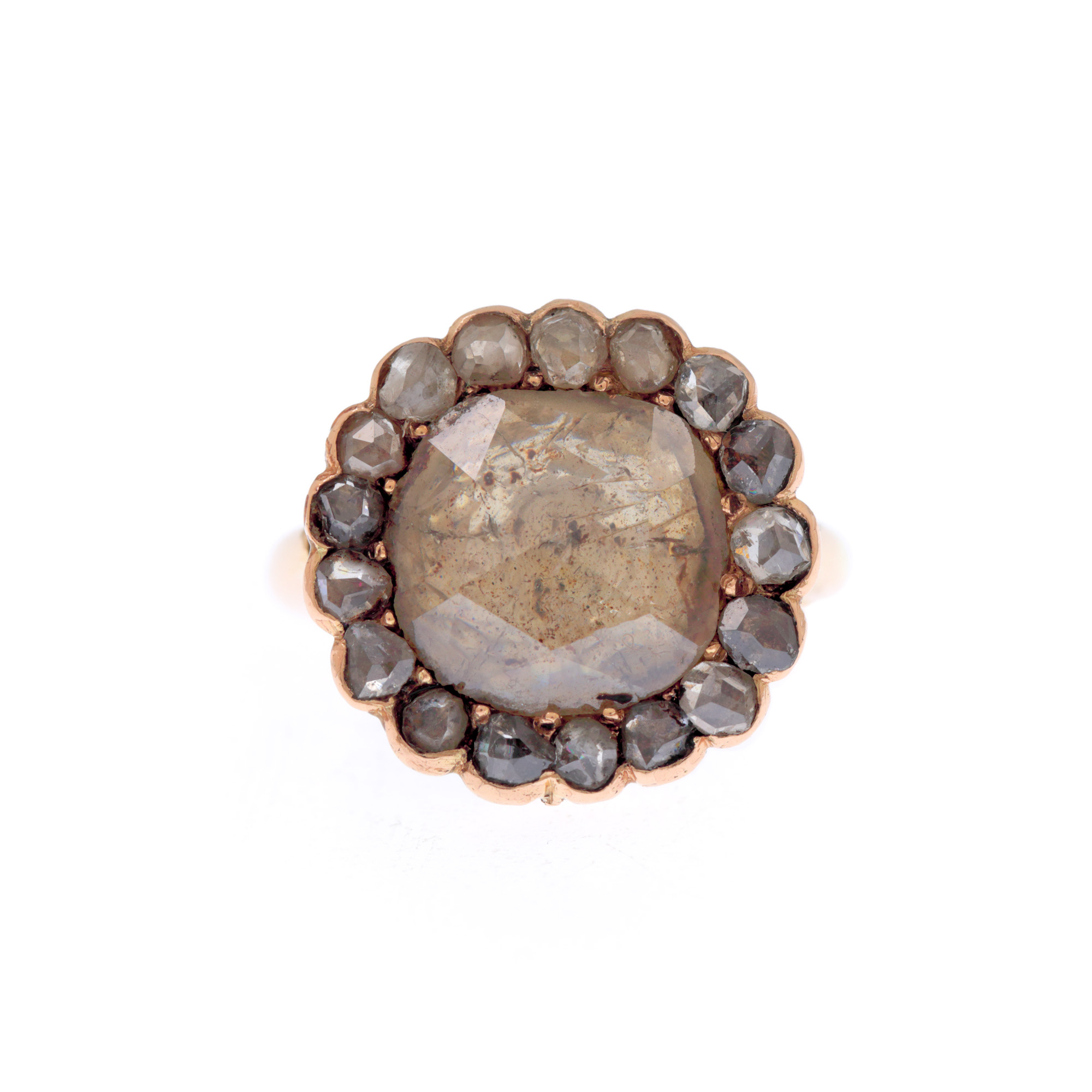Inel din aur, ornat cu diamante rose cut, cca. 1890-1905