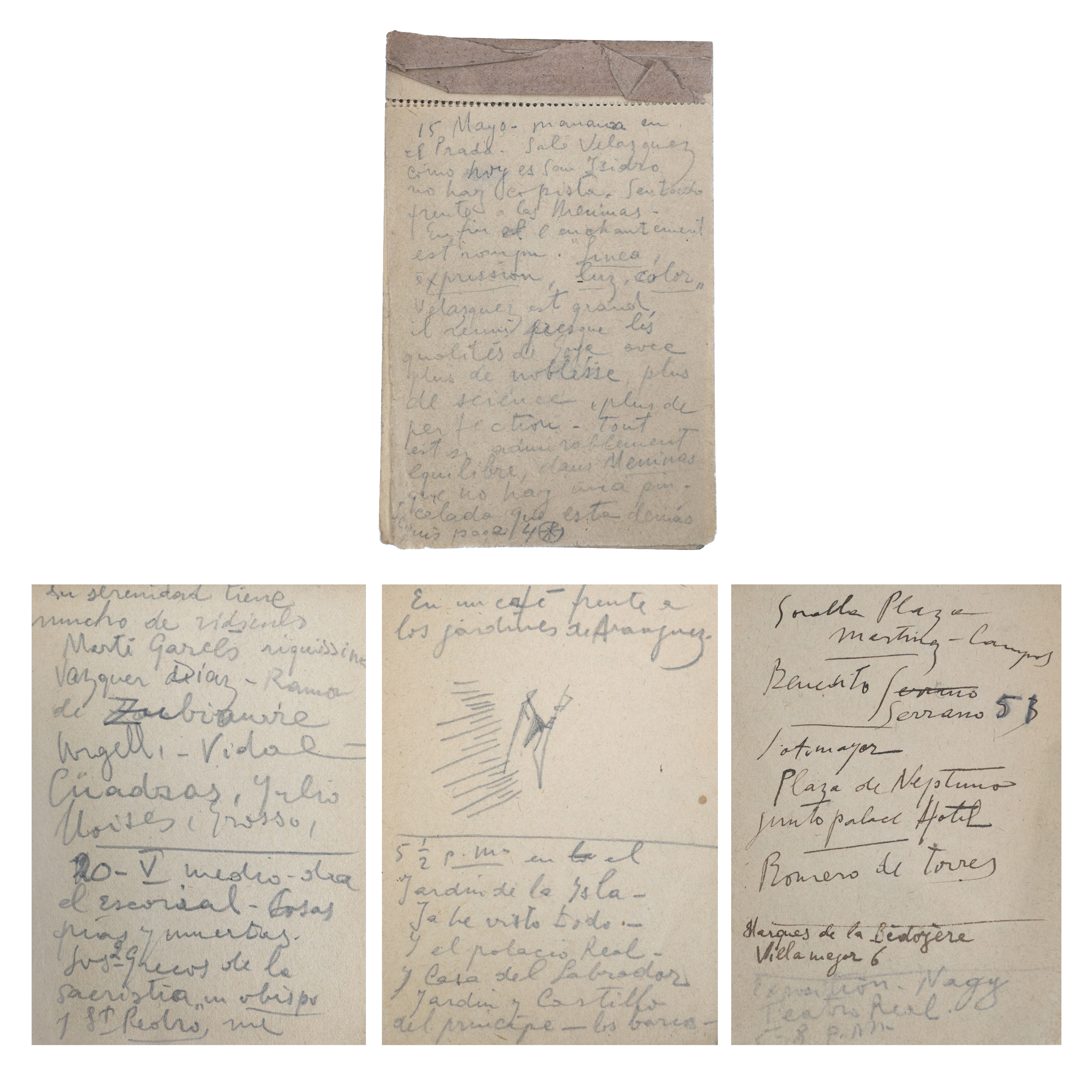 Notebook of daily notes and annotations from a trip to Spain, belonged to the painter Samuel Mützner, comes from the artist's archive