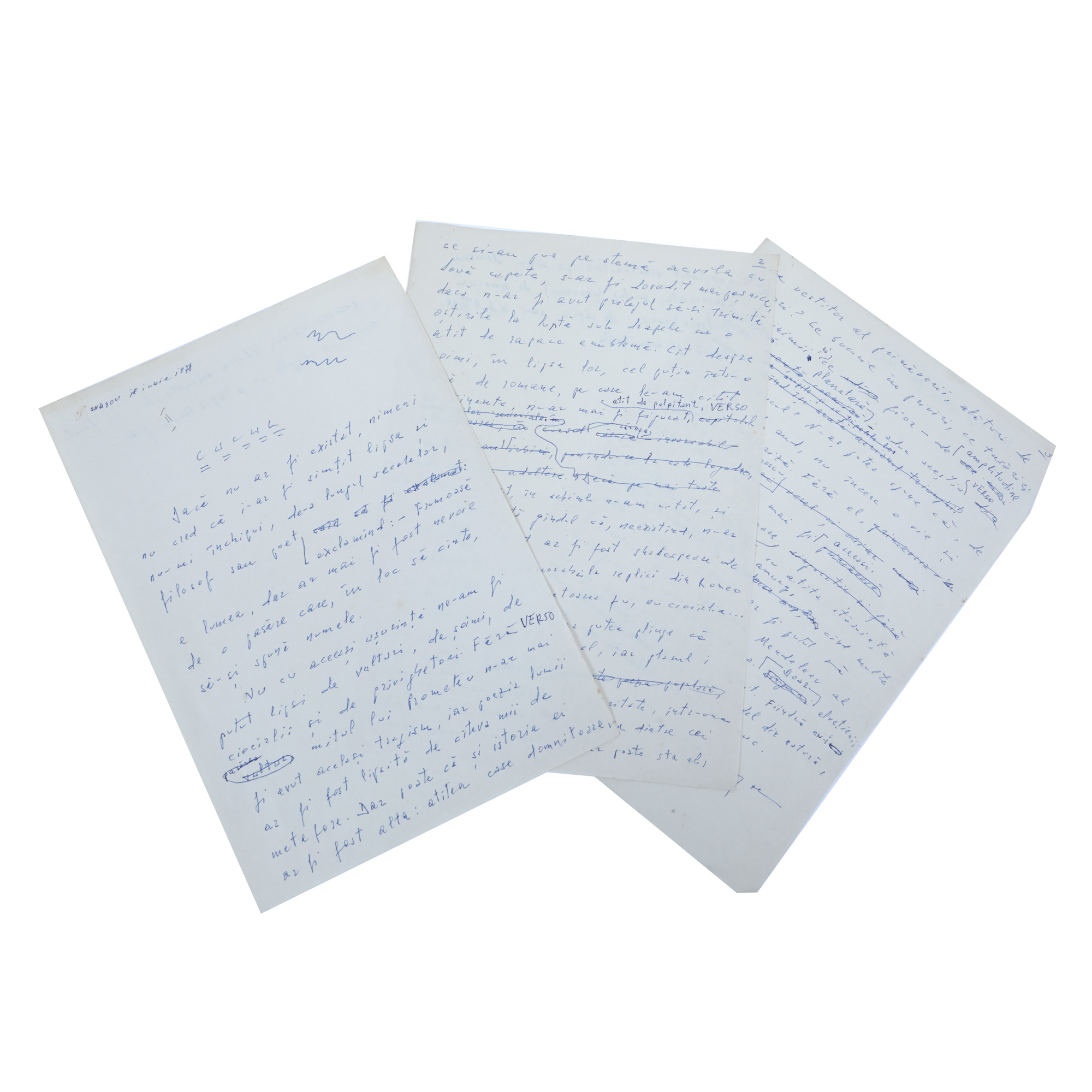 Manuscris ”Cucul”, de Geo Bogza, Snagov, 1978