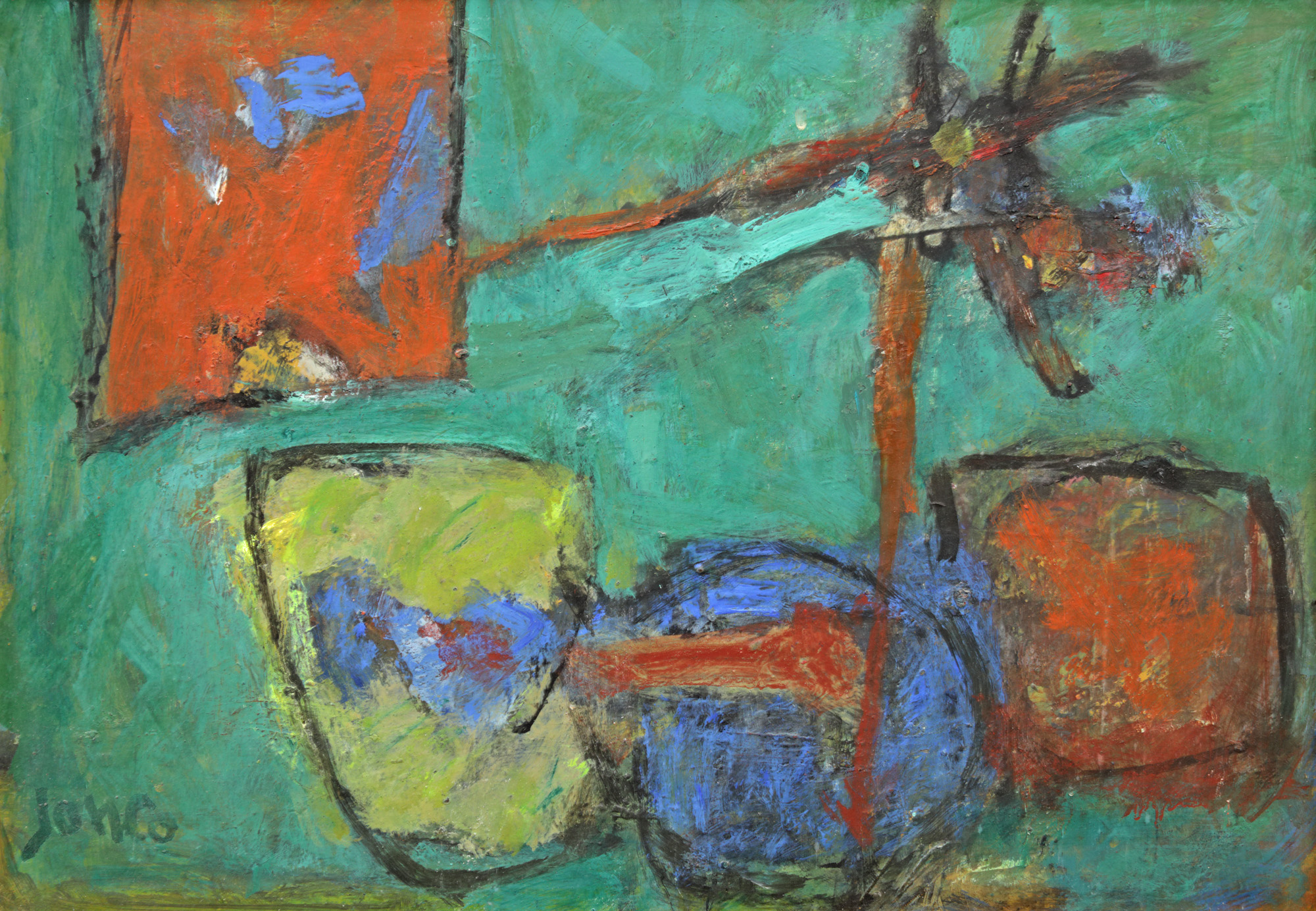 Composition with Masks and a Weighing Scale