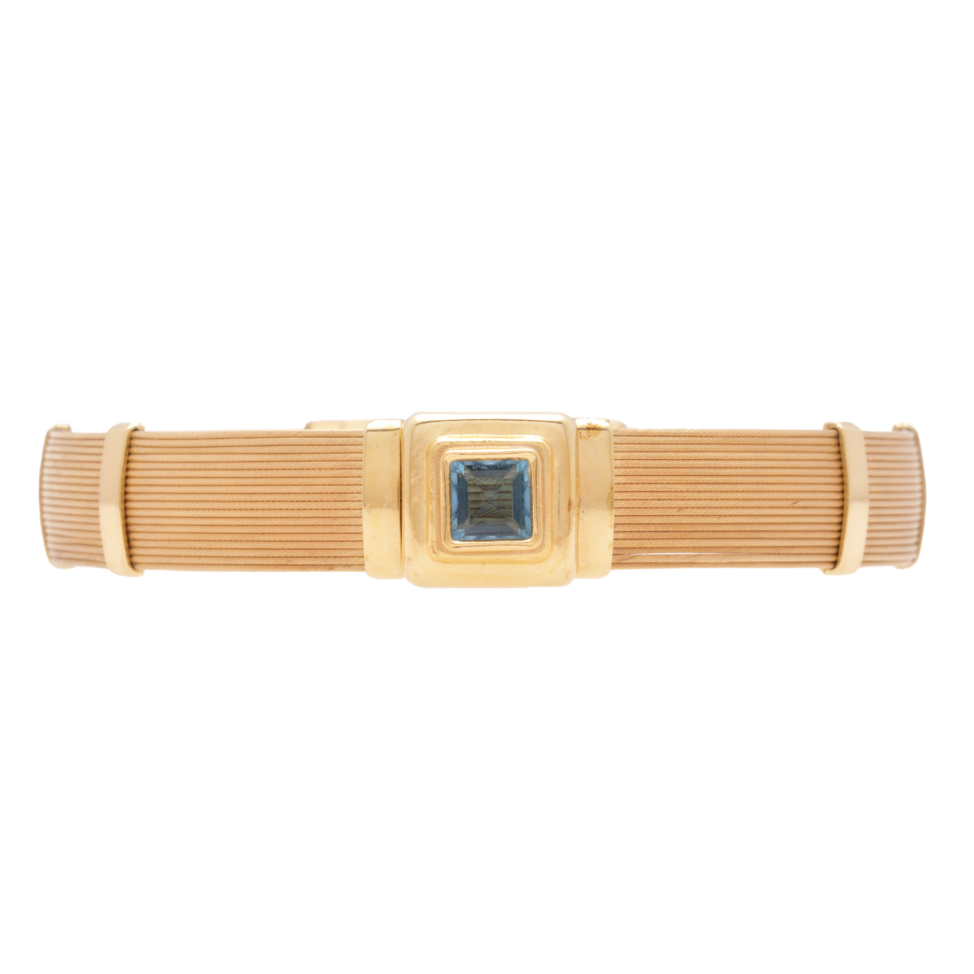 Gold bracelet, decorated with aquamarine