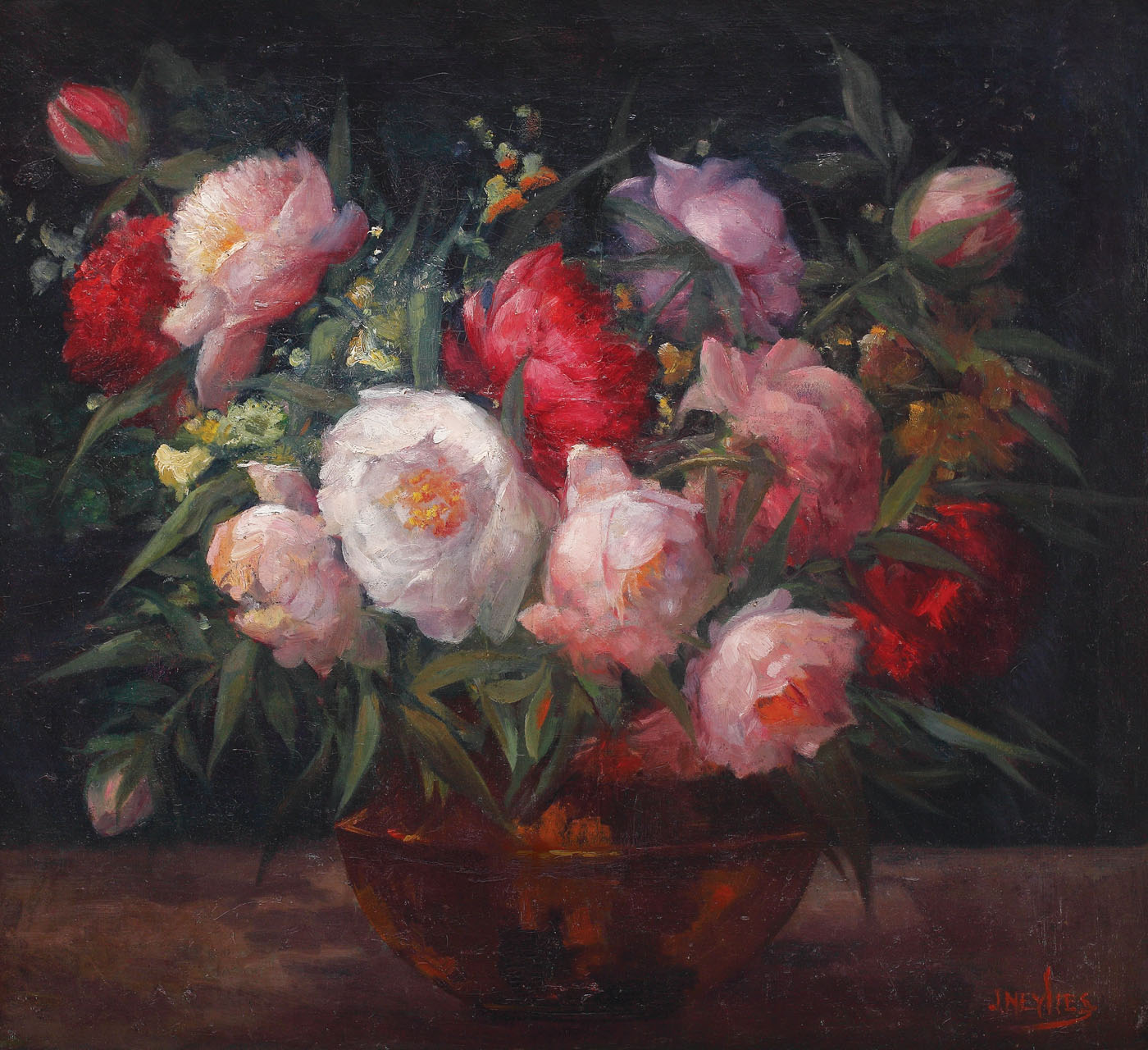 Vase with Peonies