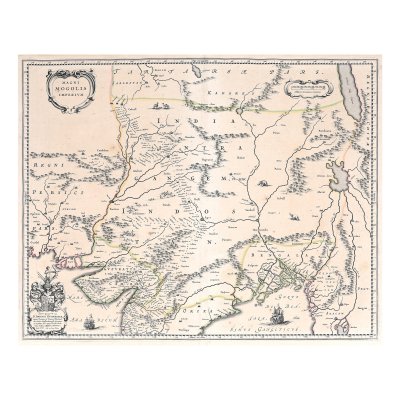 Hartă ”Imperiul Mogul", de Joan Blaeu și Cornelis Blaeu, Amsterdam, 1640