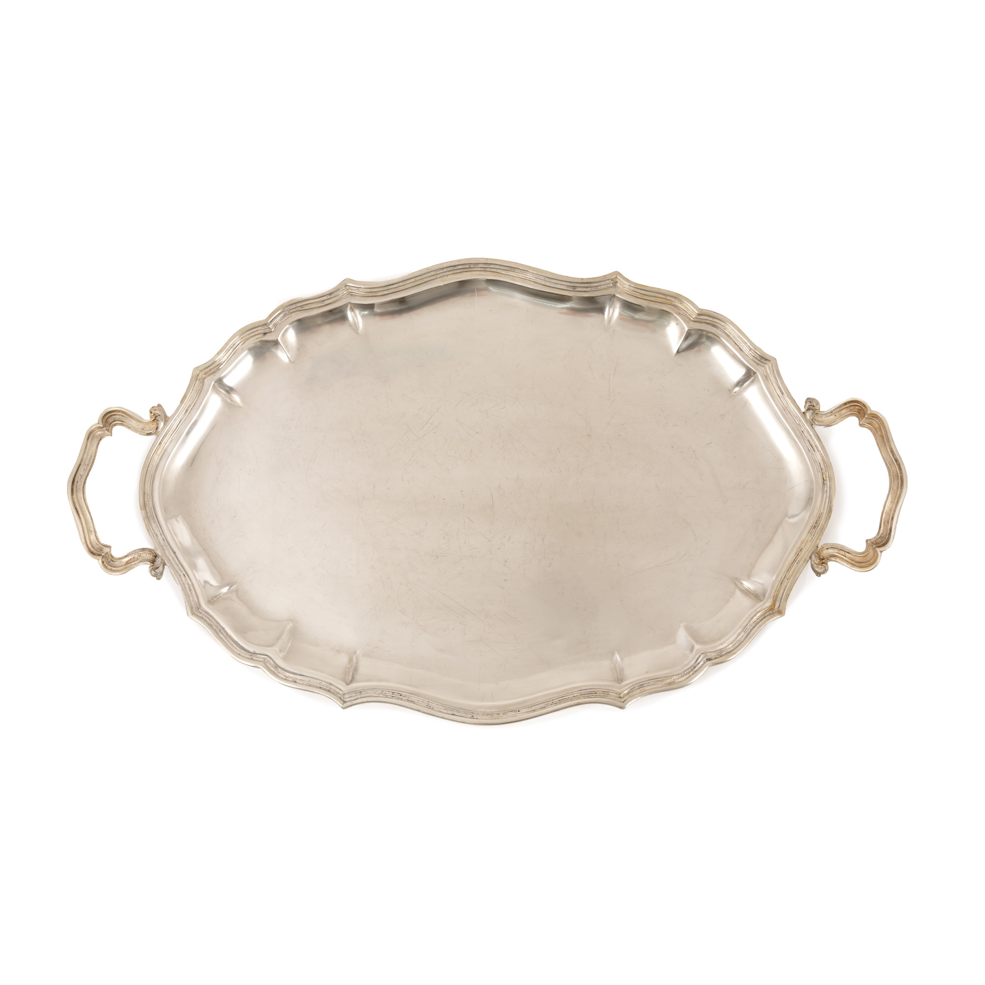 Silver tray with handles, beginning of the 20th century