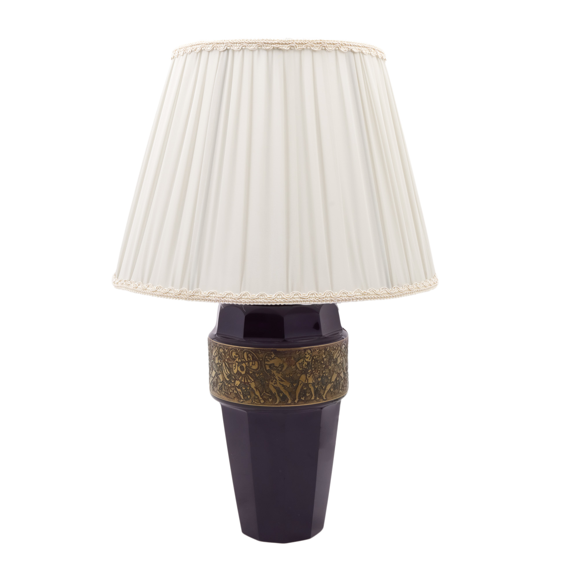 Moser Lamp, decorated with a frieze painted with colloidal gold, cca. 1920