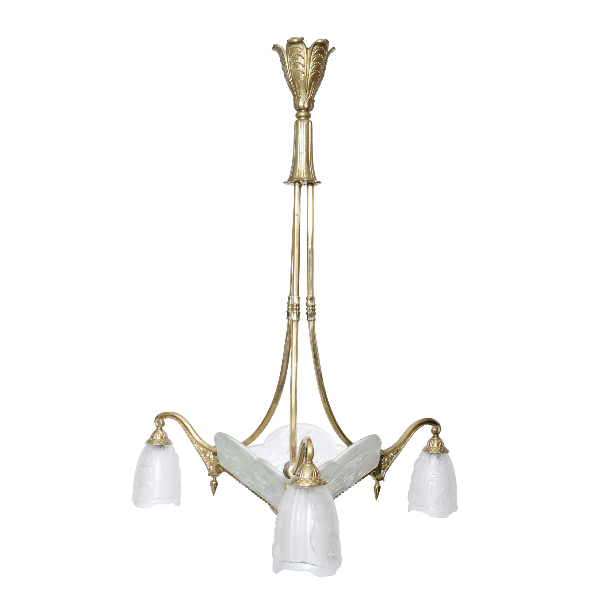 Ceiling Lamp, Art Deco, signed Pierre Gilles, circa 1930