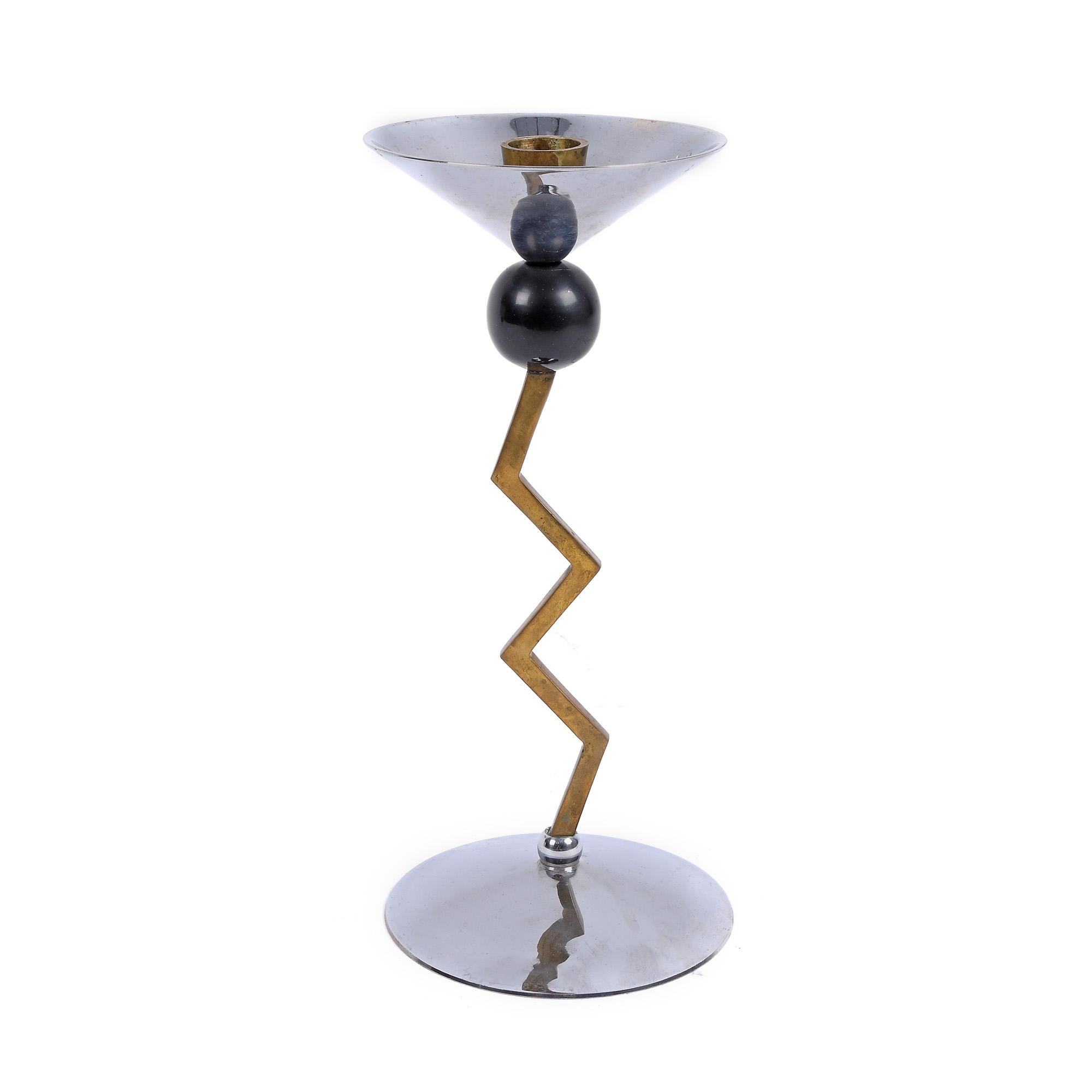 "Zig zag" - Postmodern candlestick, Memphis style