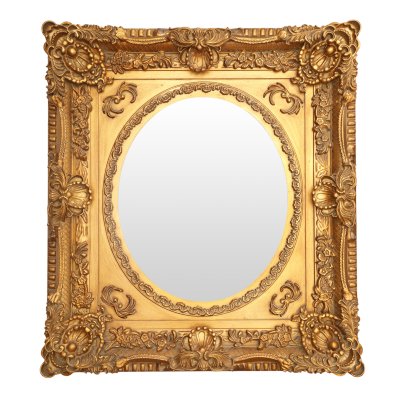 Oglindă Louis XV, din lemn, decorată cu ghirlande florale, cca. 1900