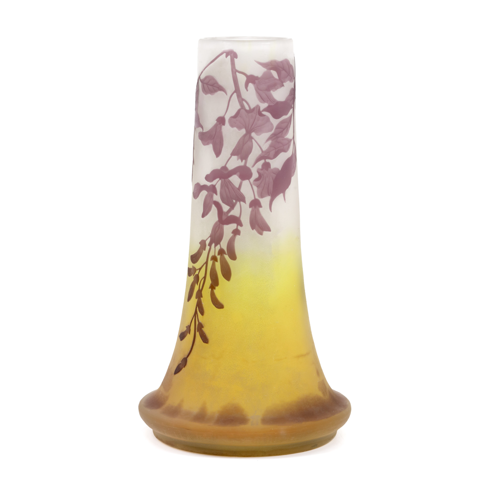 "Glycine" - Gallé vase, decorated with wisteria flowers, approx. 1900-1910