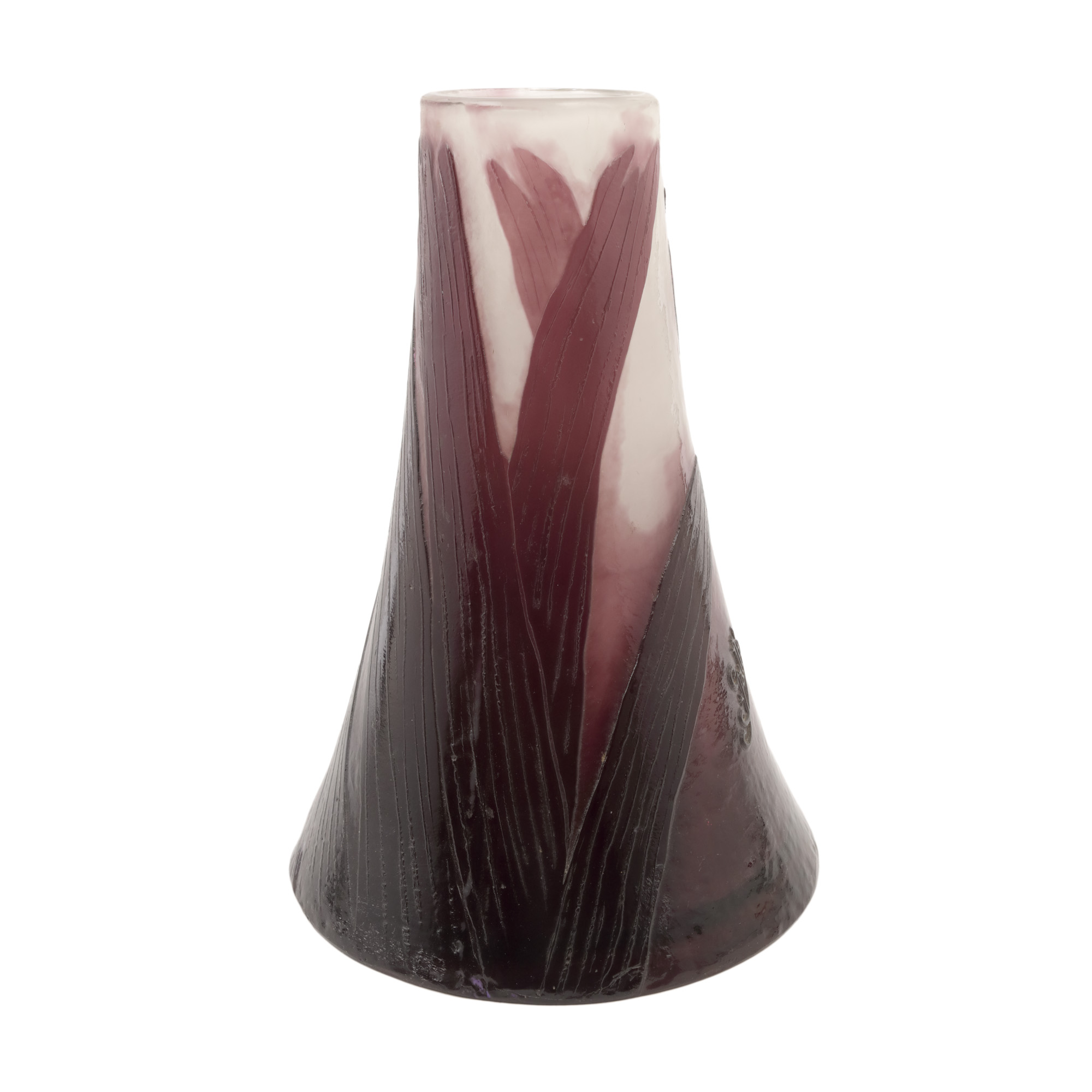 Gallé Vase, decorated with irises, circa 1900-1910
