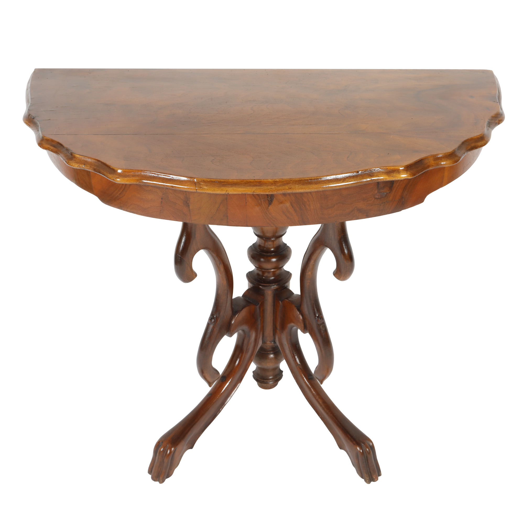 Walnut root console, beginning of the 20th century