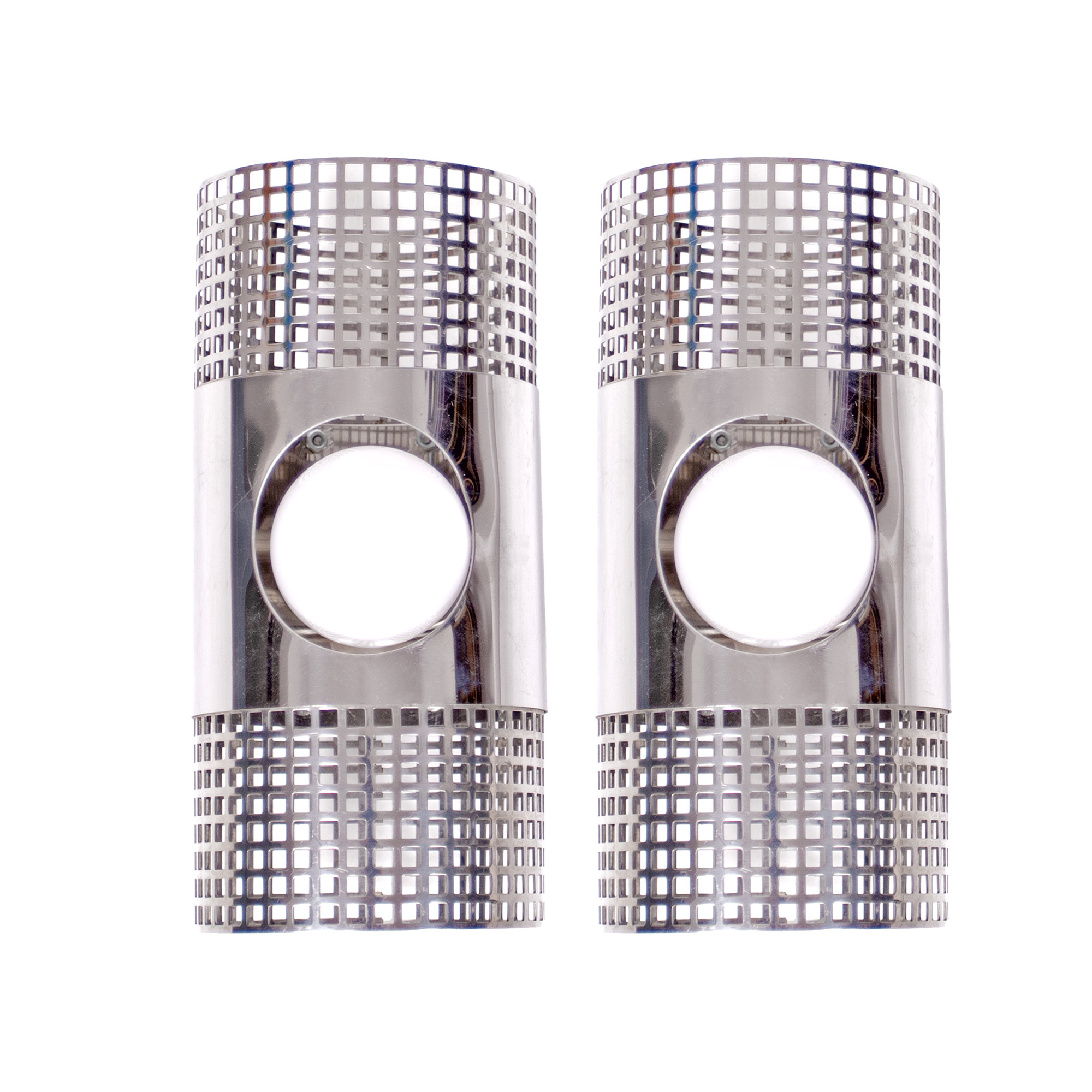Pair of Wiener Sezession wall lights, Josef Hoffmann-inspired design, early 20th century