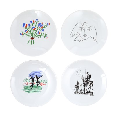Hommage à Picasso - lot format din patru platouri Limoges