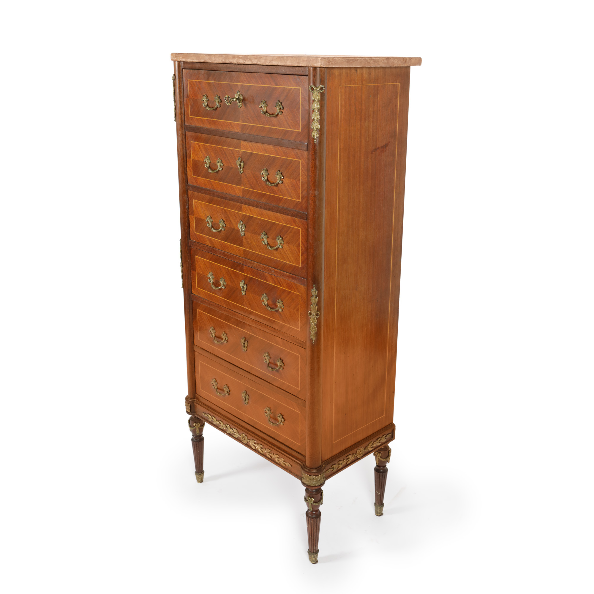 Empire style bar cabinet, decorated with bronze elements, late 19th century