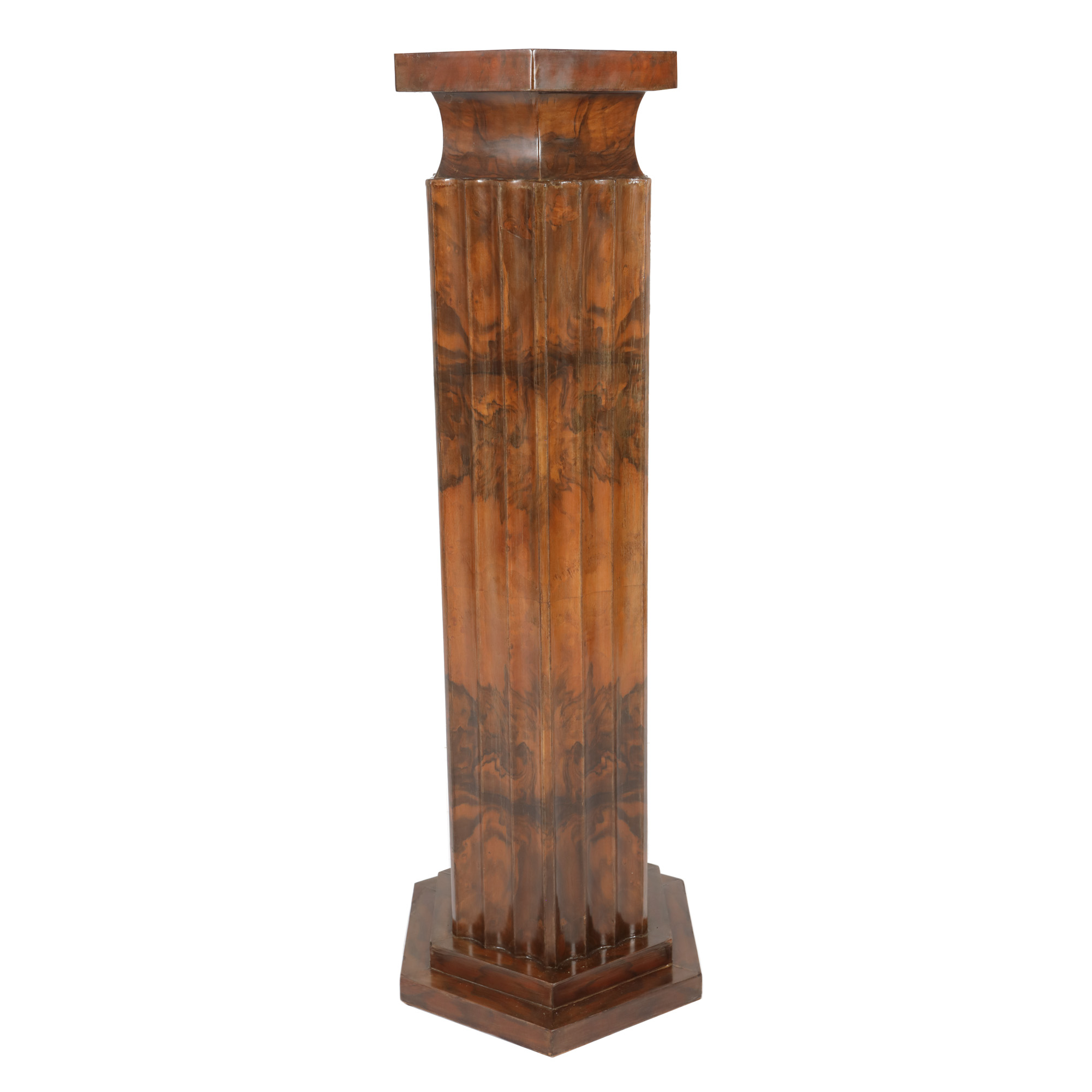 Art Deco Pedestal, decorated with walnut root veneer, cca. 1920-1930