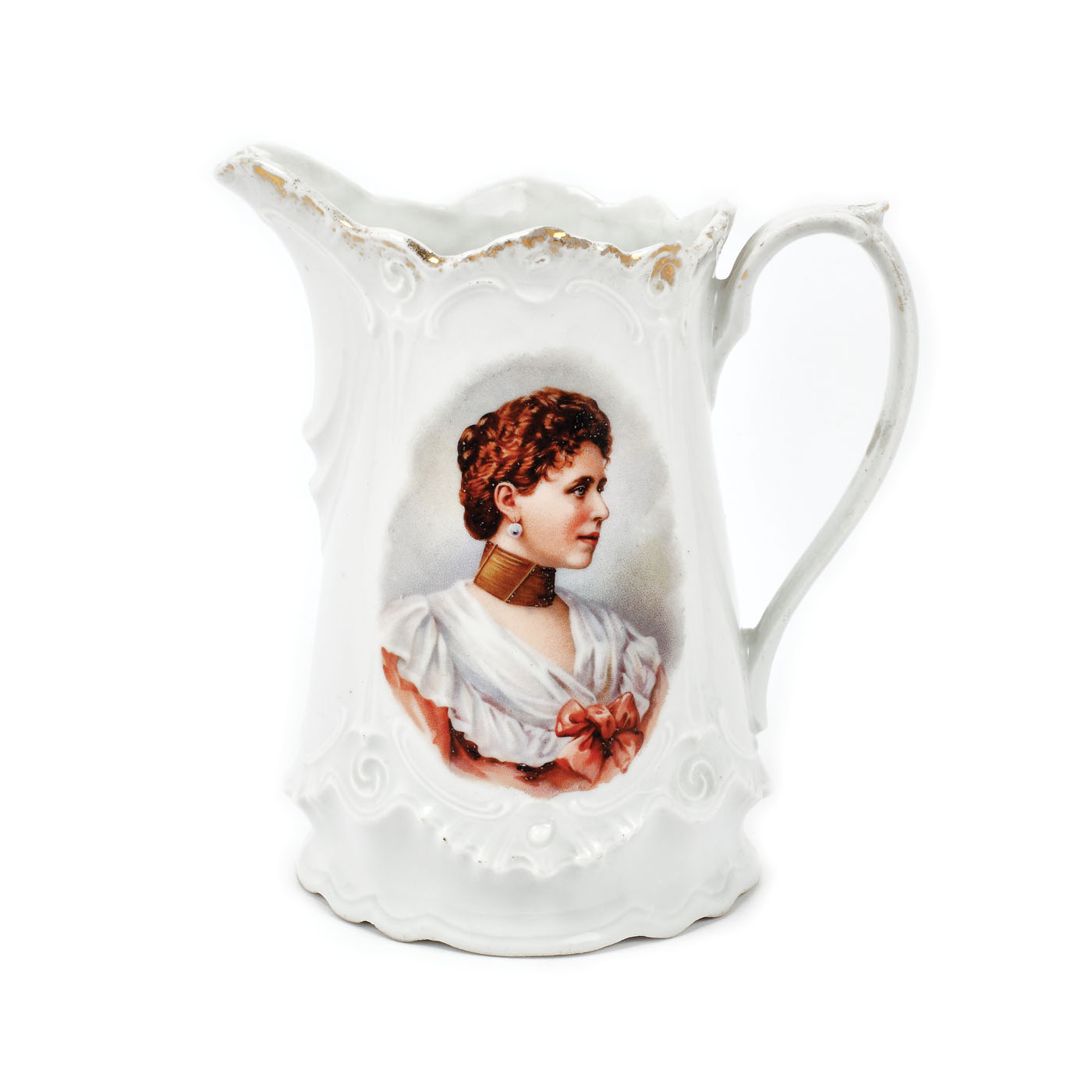 Carafă din porțelan, decorată cu efigia Principesei Maria, începutul sec. XX