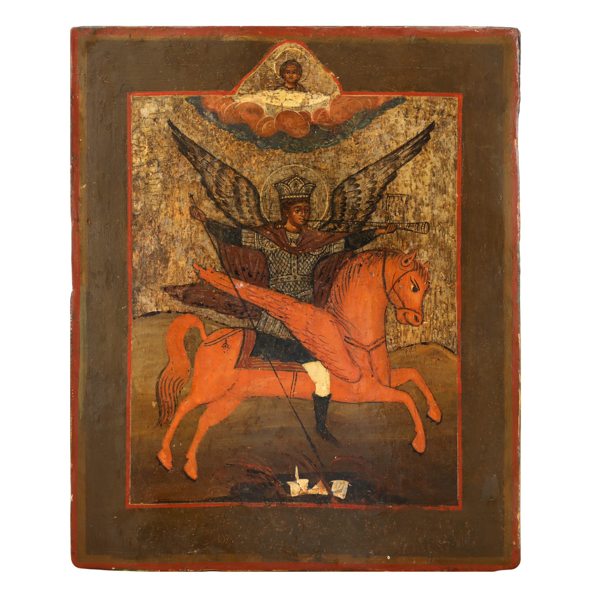 Icon on wood, "Saint Archangel Michael", Russian school, mid 19th century