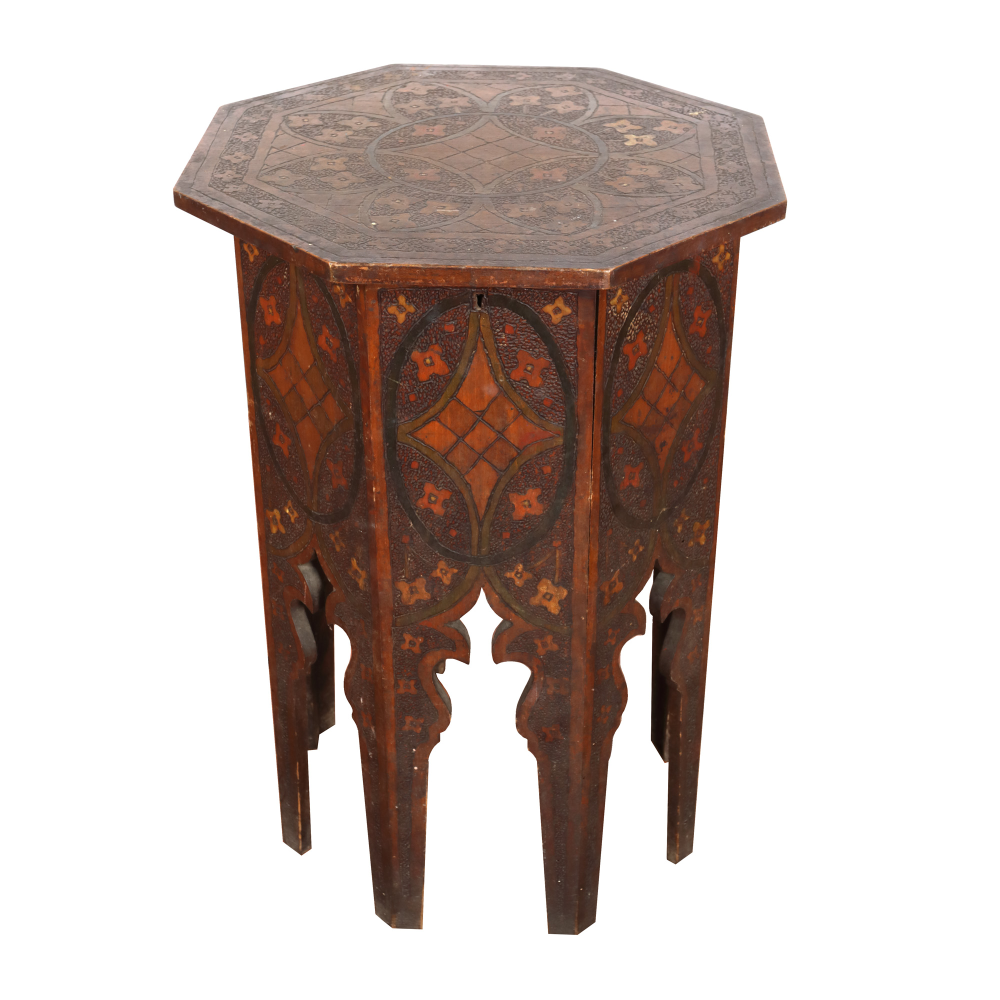 Carved Wooden Table in Neo-Brâncovenesc Style, Painted, first half of the 20th century