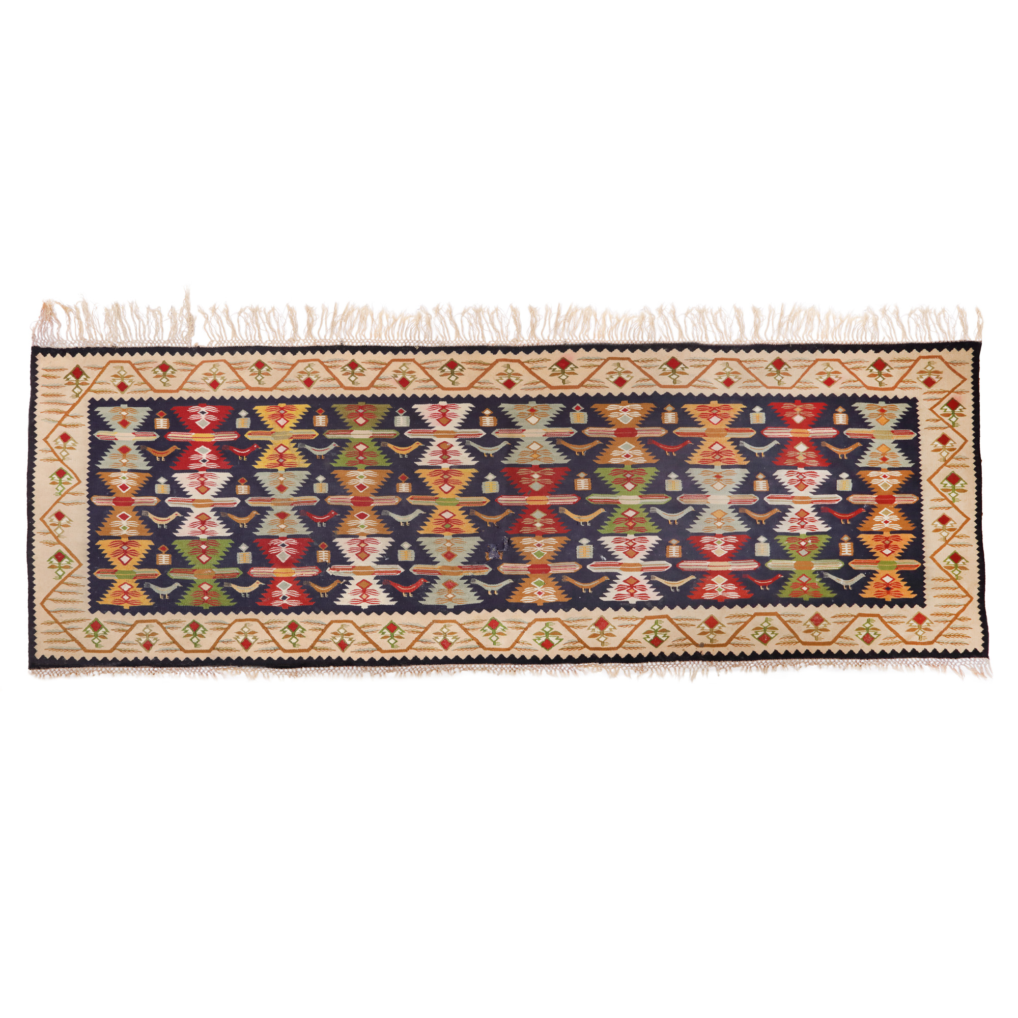 Oltenian wool carpet, first half of the 20th century, comes from the collection of the philosopher Emil Cioran's family