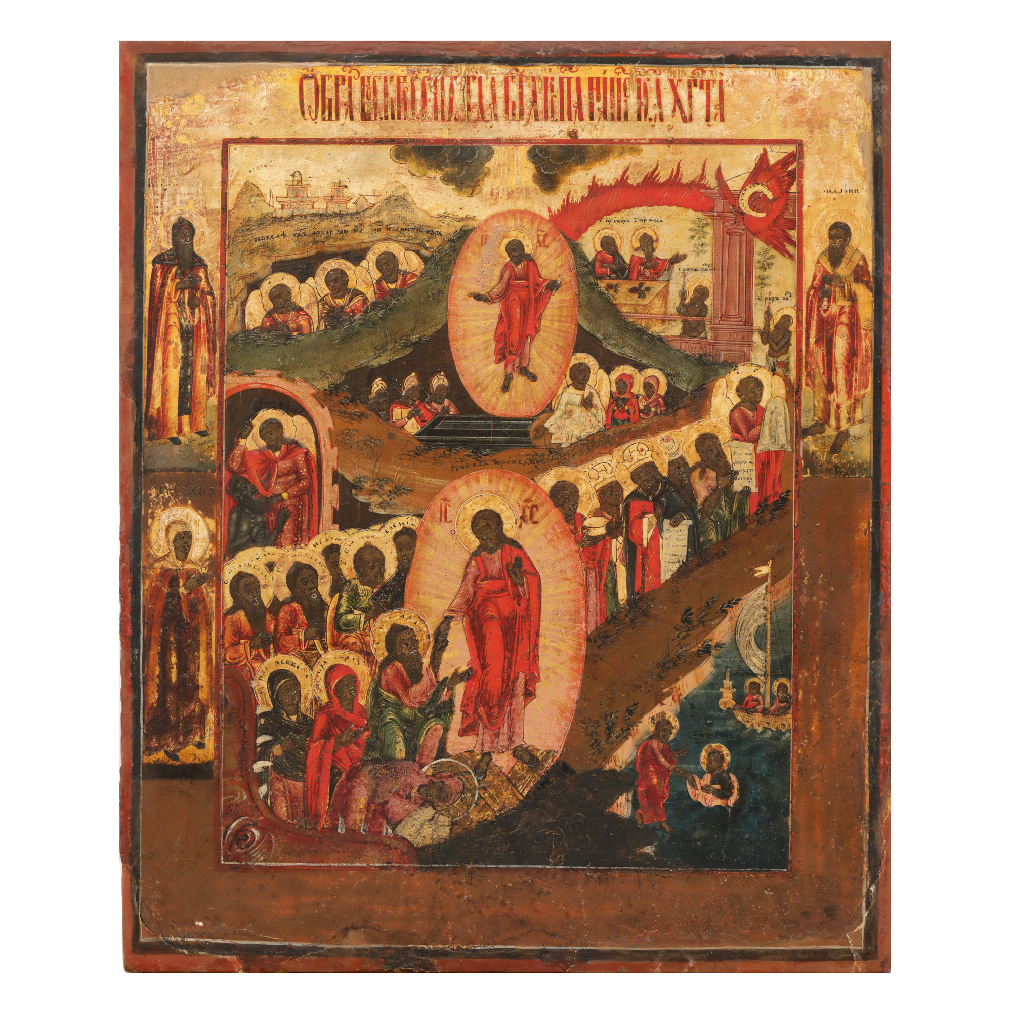 Icon on wood, "The Resurrection of the Lord", Russian school, second half of the 19th century, originates from the collection of the World Vice-Champion of Bridge Coriolan Neamțu, rare piece