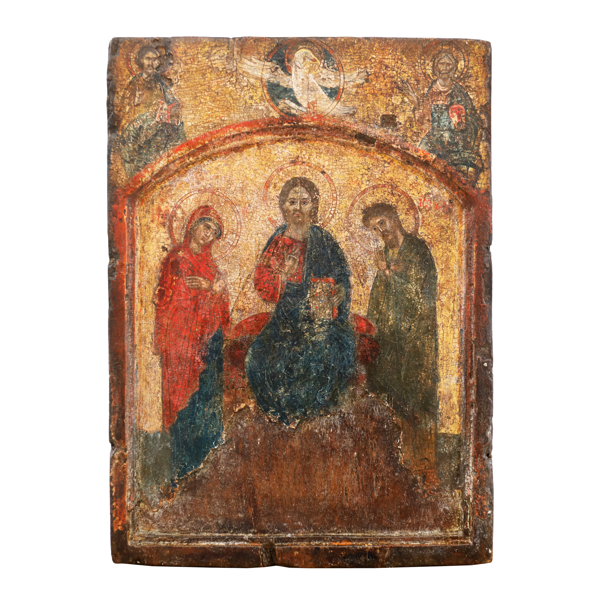 Icon on wood, "Deisis", Greek school, XVIII century, from collection