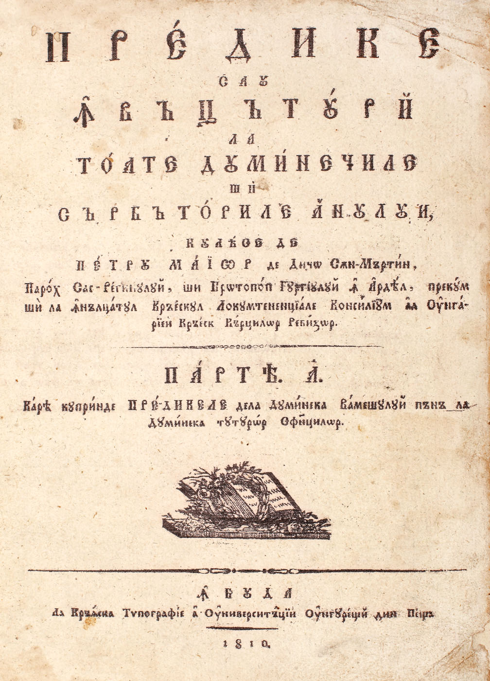 "Prediche sau învățături la toate duminicile și sărbătorile anului", de Petru Maior, Buda, 1810, 3 volume