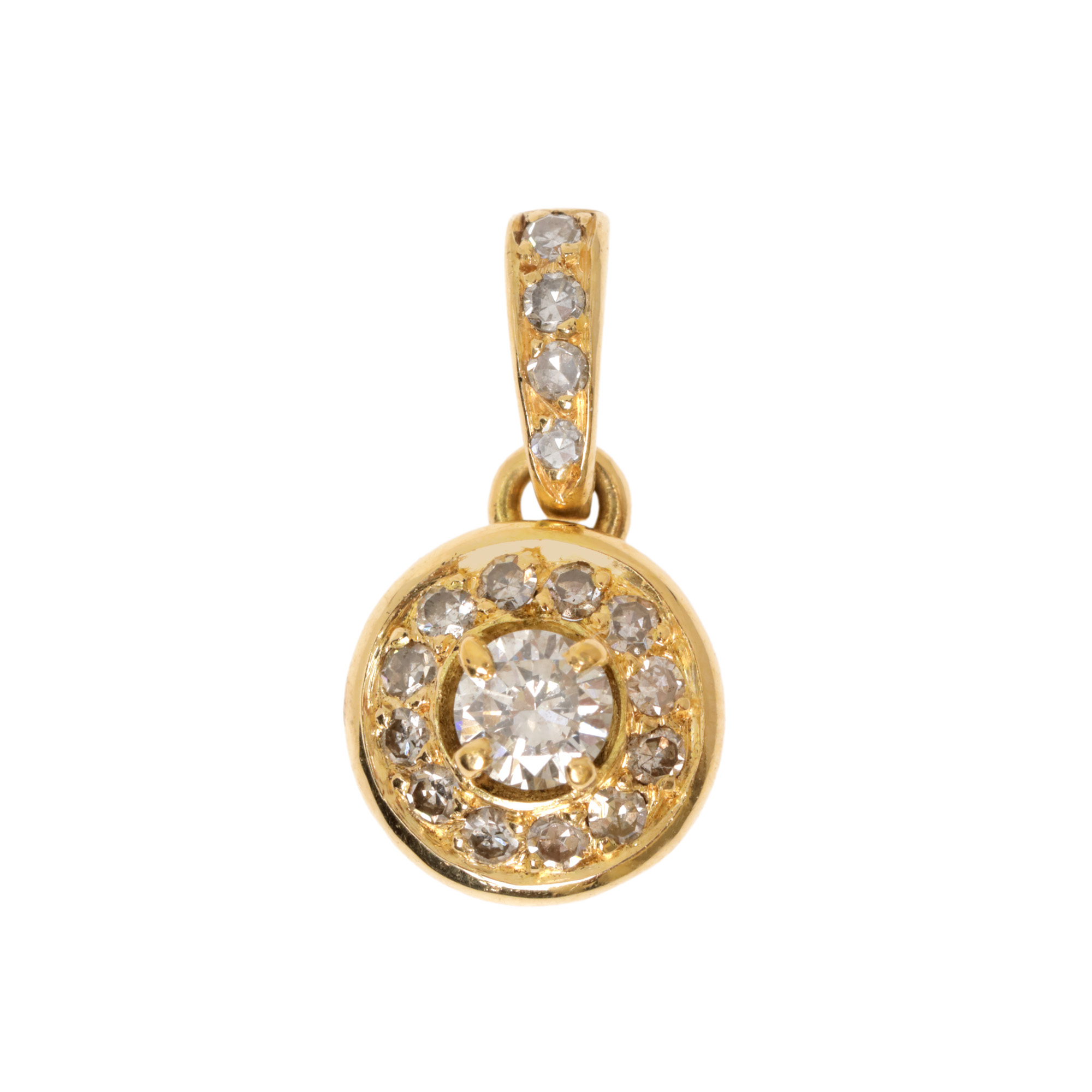 Gold pendant, decorated with diamonds