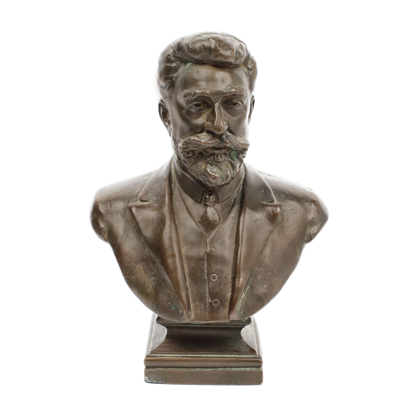 Bust Ion I.C. Brătianu, sculptat de Ion Jalea, 1926, însoțit de suport parietal Neo-Baroc