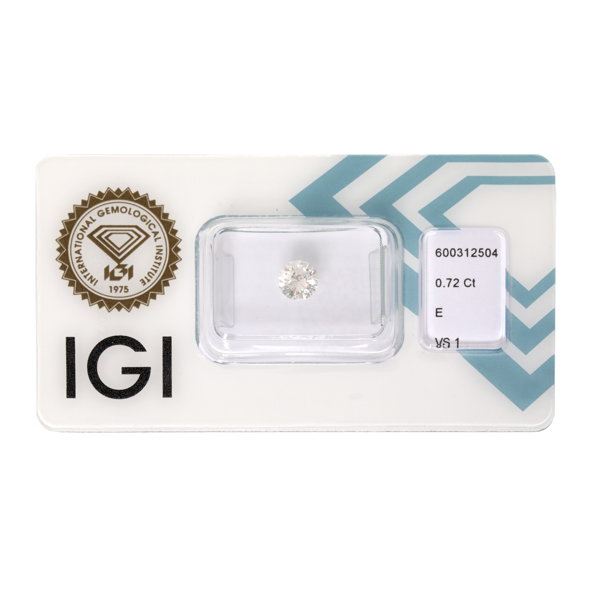 Diamant rotund briliant de culoare E, 0.72 ct., însoțit de certificat gemologic IGI