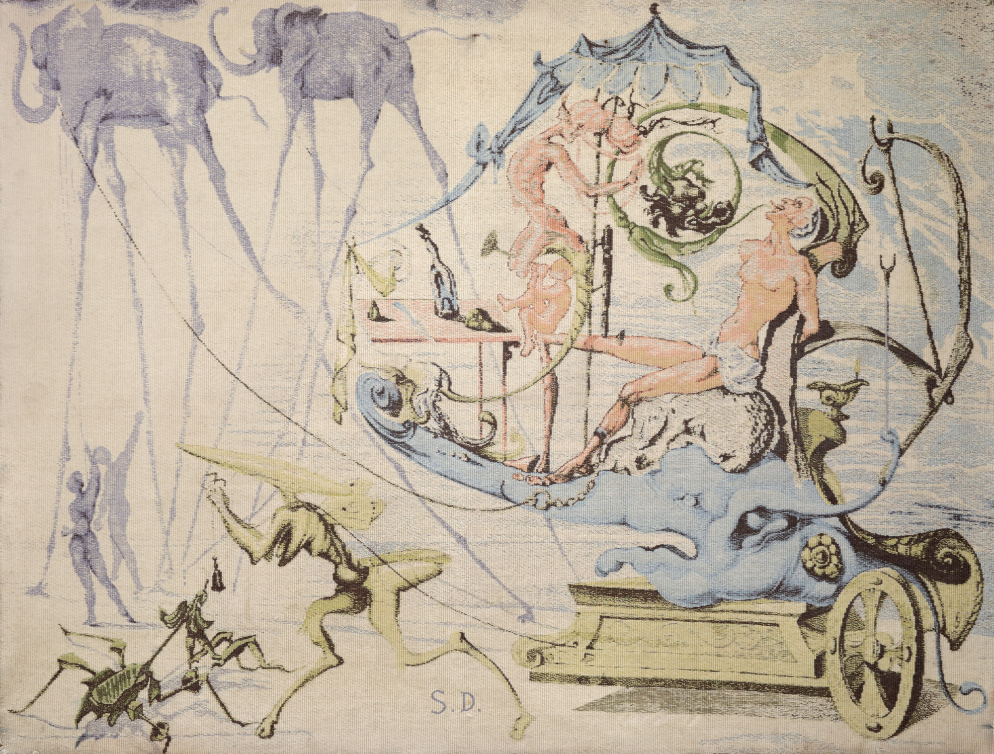 Trăsura lui Bacchus - tapiserie după o lucrare de Salvador Dali