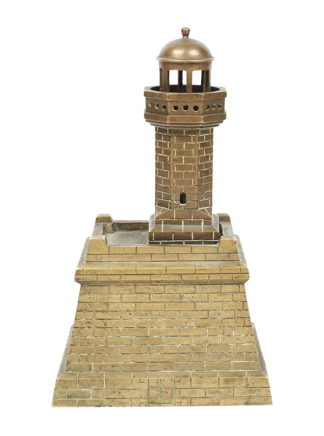 Solid bronze lamp depicting the "Carol I" Lighthouse in Constanța, 1930