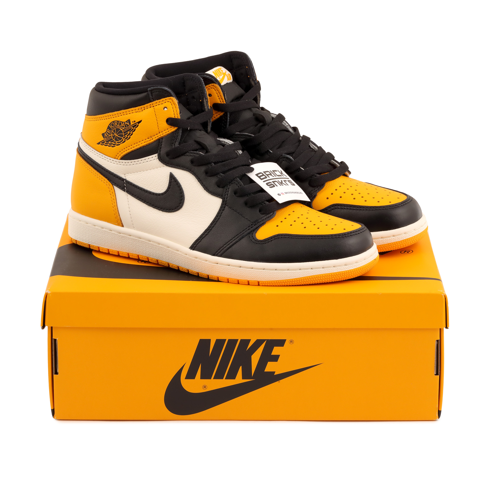 Nike Air Jordan 1 Retro High OG Taxi Yellow Toe, noi, în cutia originală