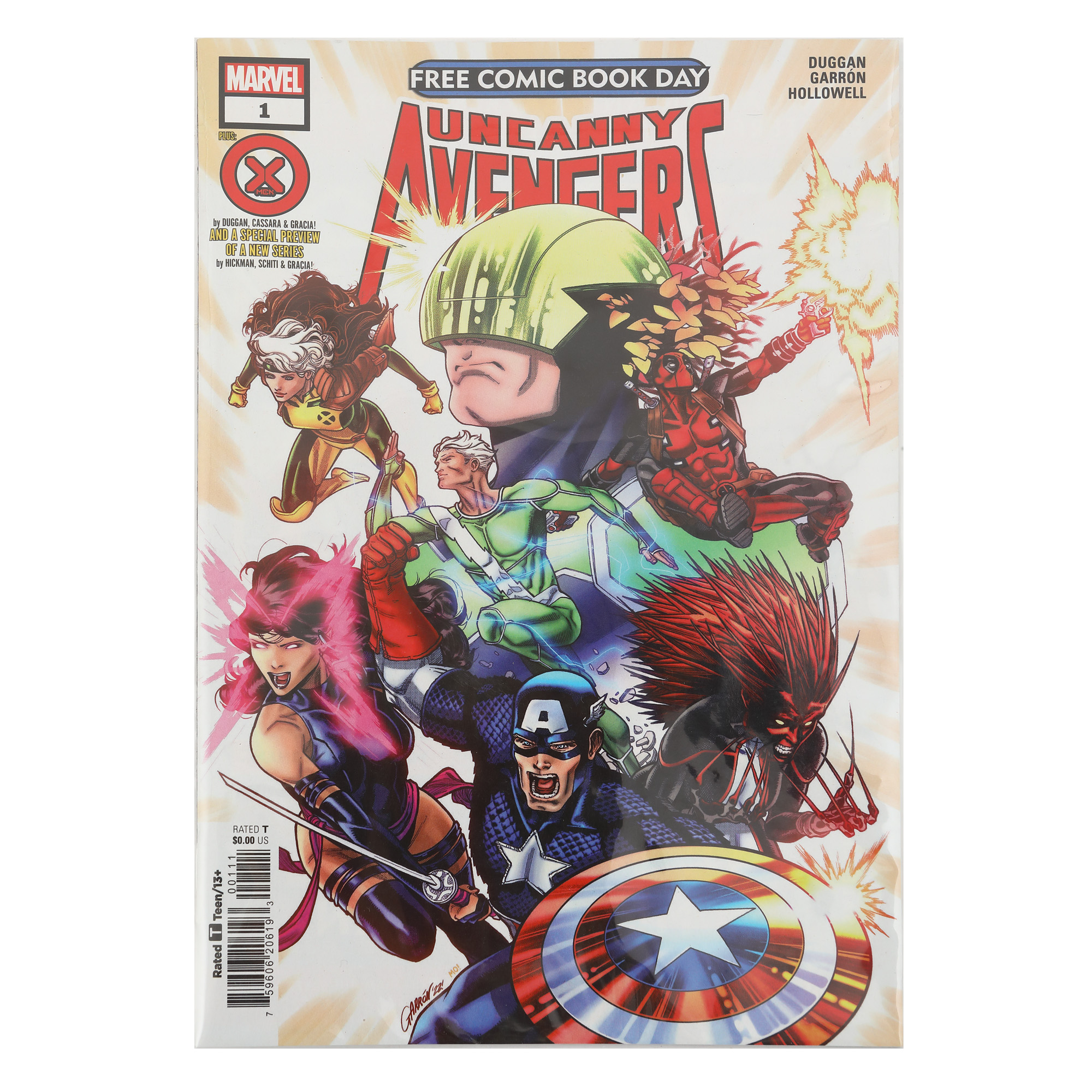 Uncanny Avengers/X-Men #1, cu un preview special al noii serii de Hickman, Schiti & Gracia!, Marvel 1, revistă de benzi desenate, în ediție limitată, de colecție, 2022