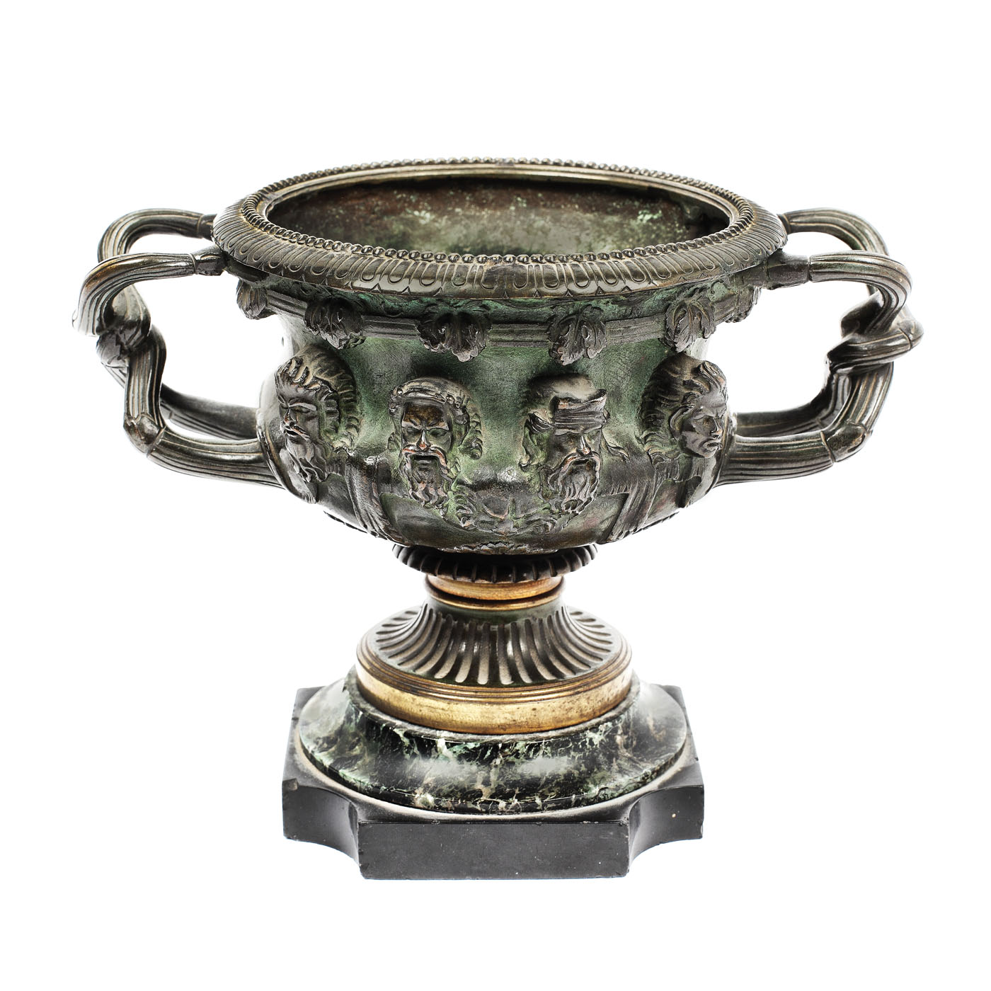Bronze and marble cup with gilt bronze edge, 19th century