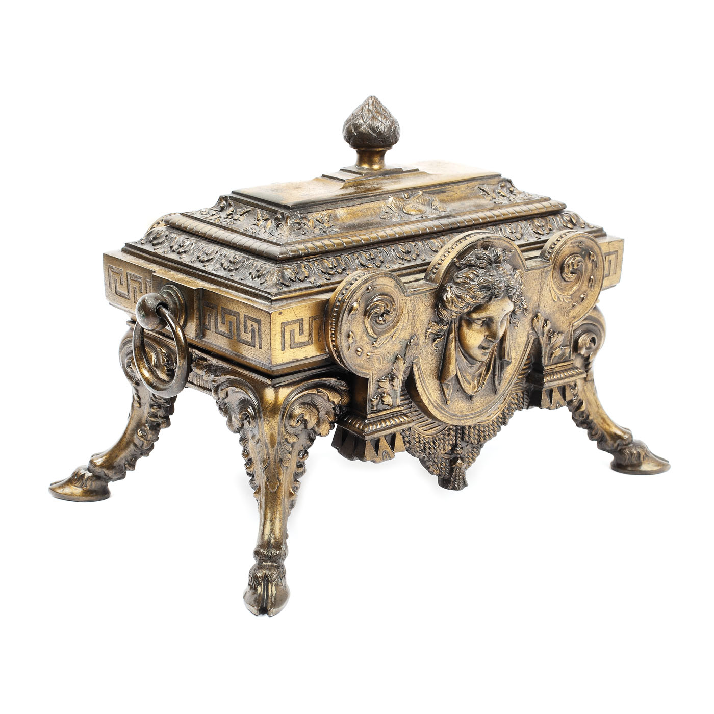 Bronze box, Neo-Classical style, late 19th century