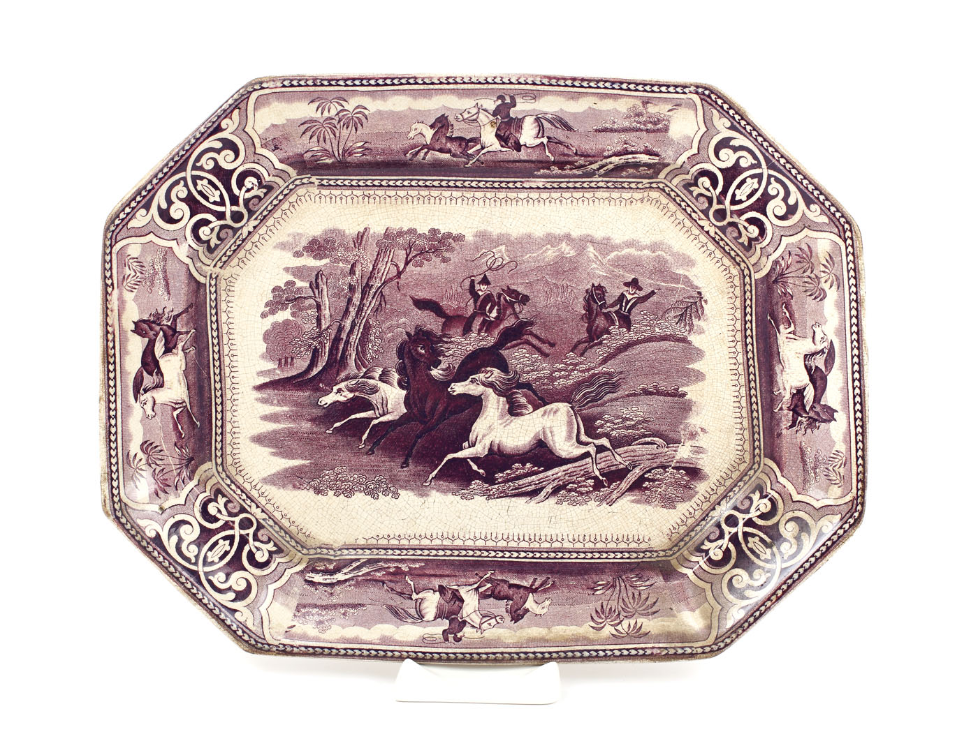 Kannreuther porcelain English platter decorated with chinoise scene, second half of the 19th century