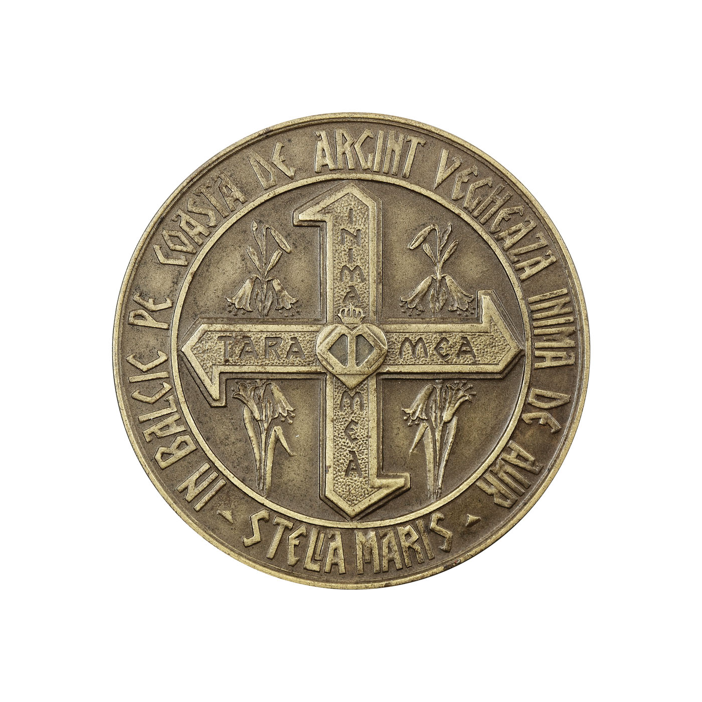 Medalie ''Stella Maris - inima Reginei Maria'', sculptată de Emil Becker, piesă rară