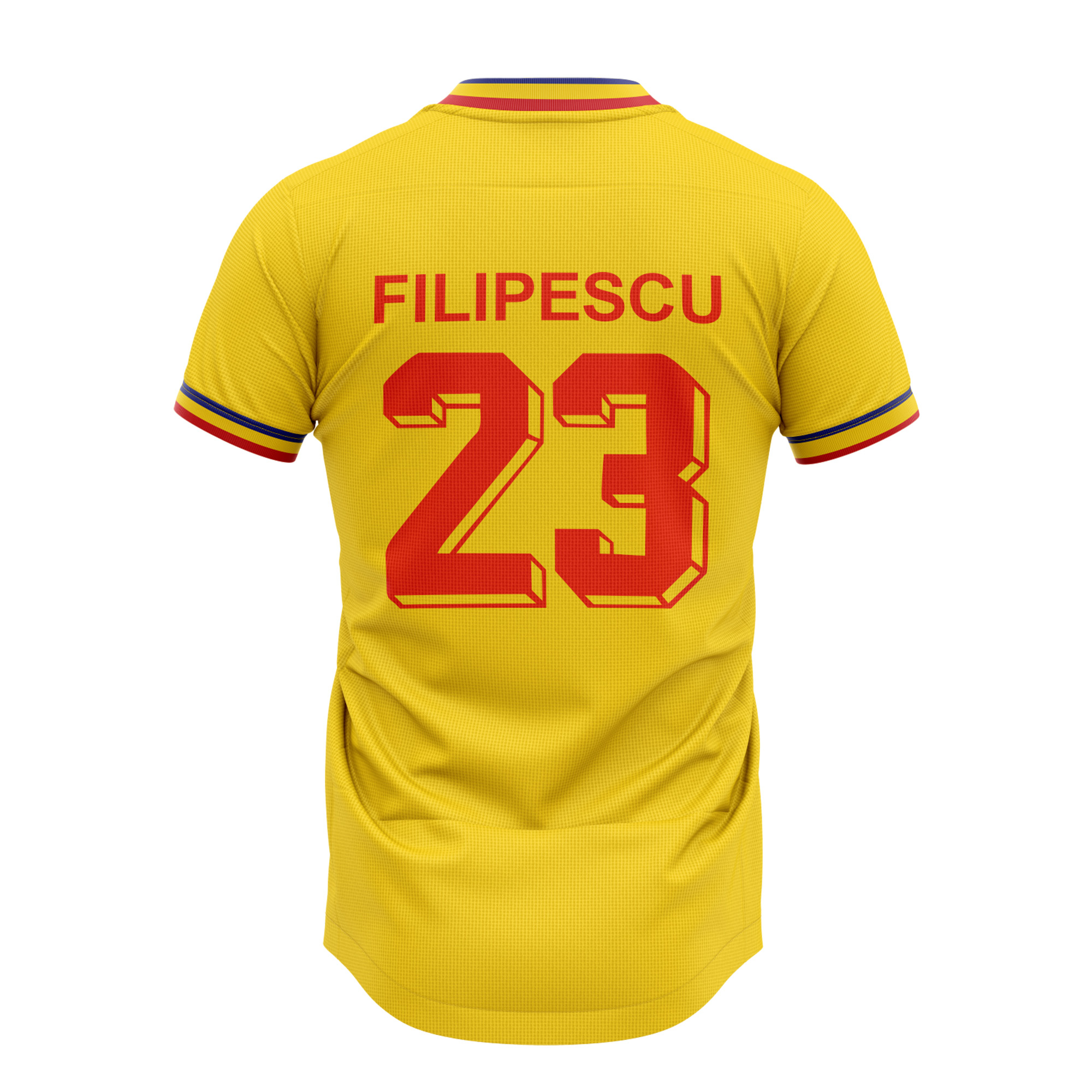 Tricoul de joc al lui  Iulian Filipescu (23), semnat autograf, ultimul meci al "Generației de Aur", 25 mai 2024