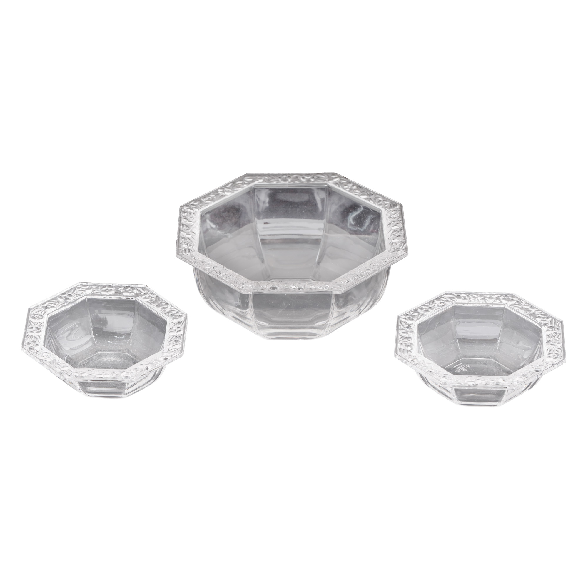 Rosenthal glass set, consisting of three vide-poches
