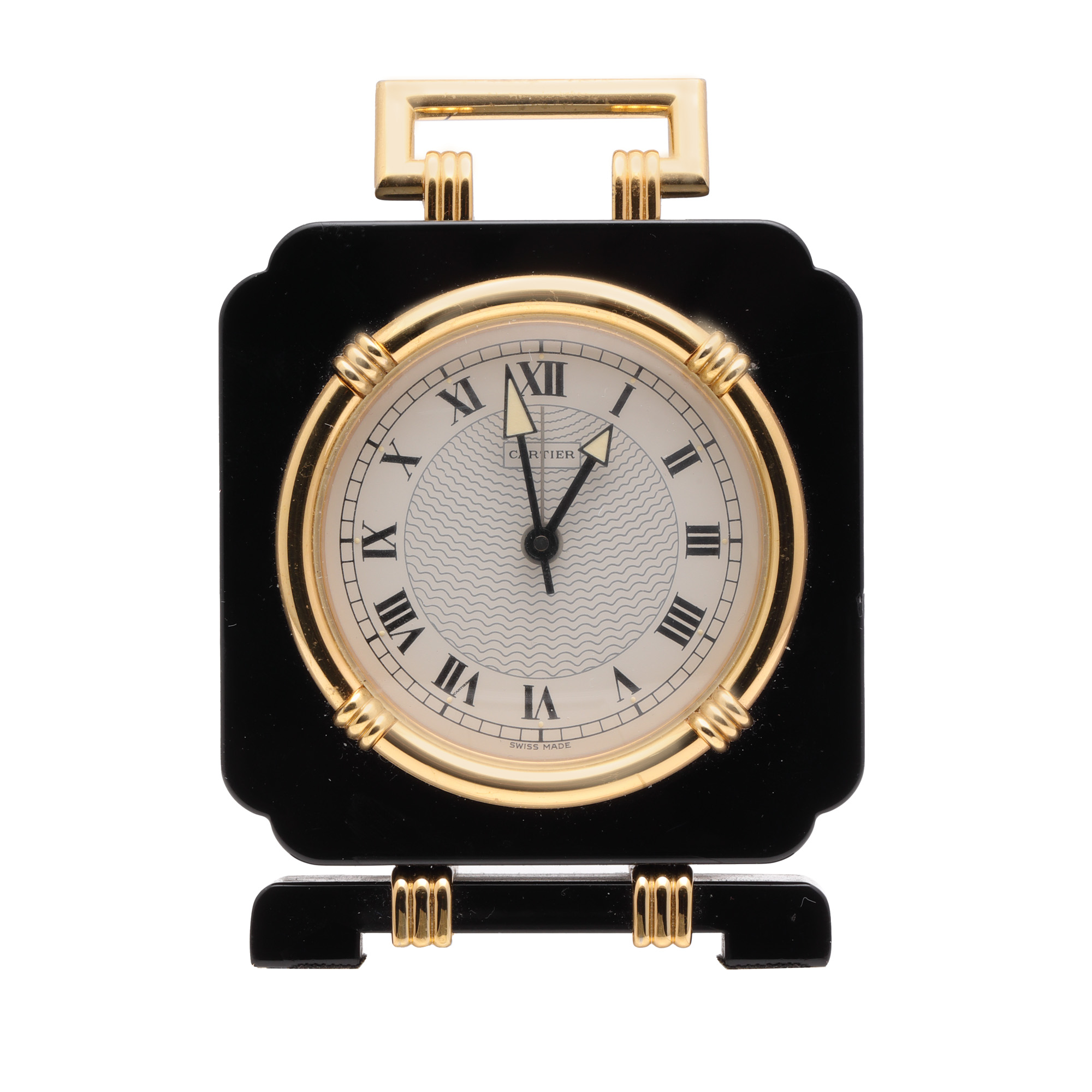 Cartier Desk Clock with Alarm, accompanied by the original box