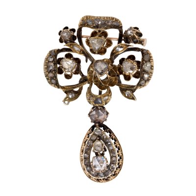Broșă din aur, decorată cu diamante, cca. 1900