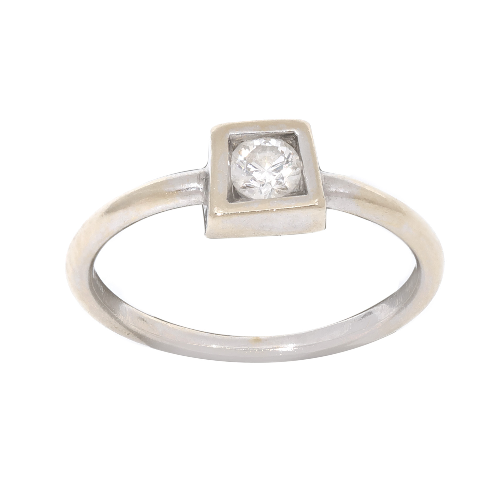 Tiffany & Co. white gold ring, decorated with a central diamond, Frank Gehry design, limited edition, accompanied by the original box