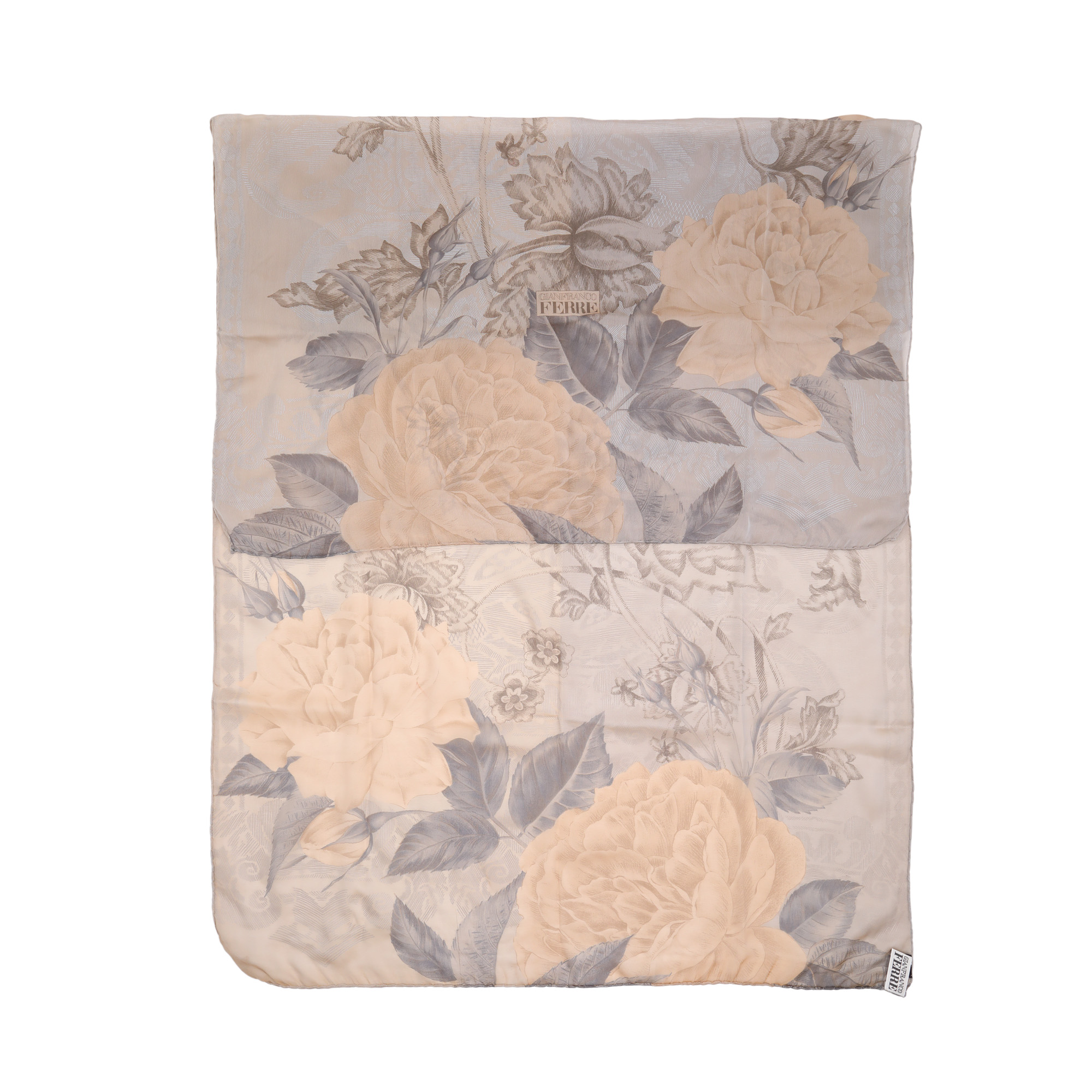 Gianfranco Ferre Scarf, with floral decoration, made of natural silk